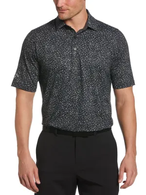 Mens Swing Tech Ventilated Layered Print Golf Polo