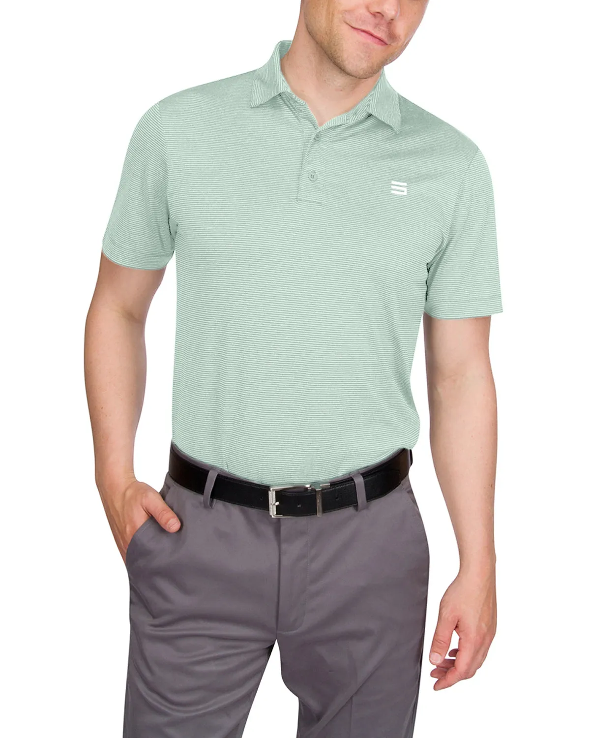 Men's Thin-Striped Dry-Fit Golf Polo - Spring/Summer Colors