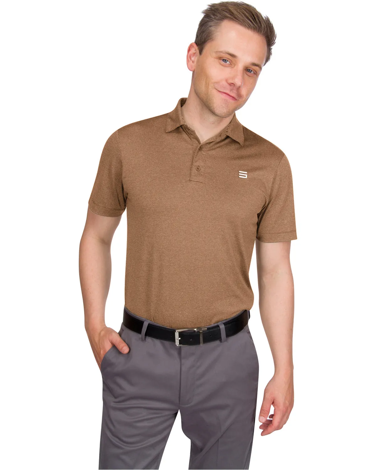 Men's Thin-Striped Dry-Fit Golf Polo - Spring/Summer Colors