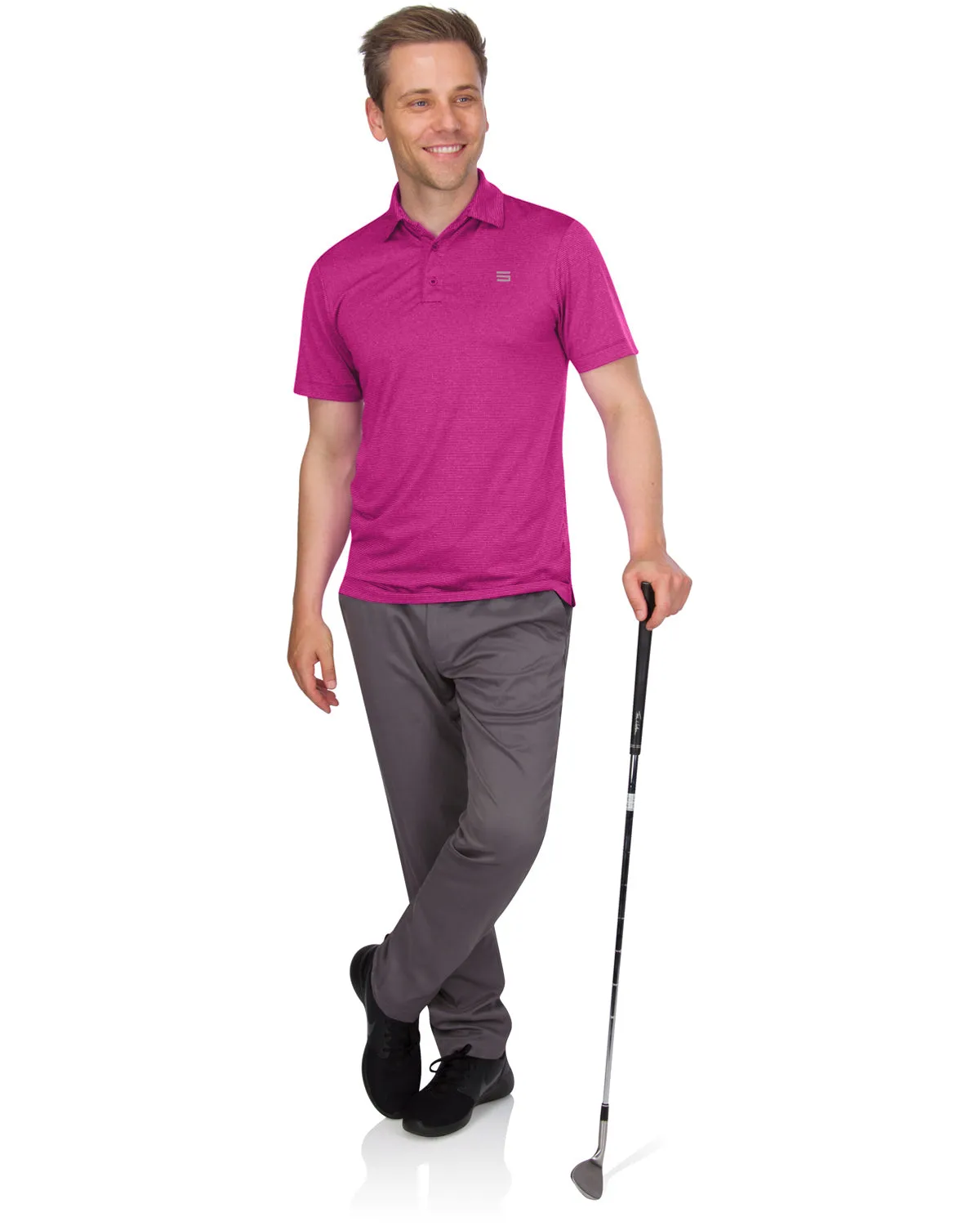 Men's Thin-Striped Dry-Fit Golf Polo - Spring/Summer Colors