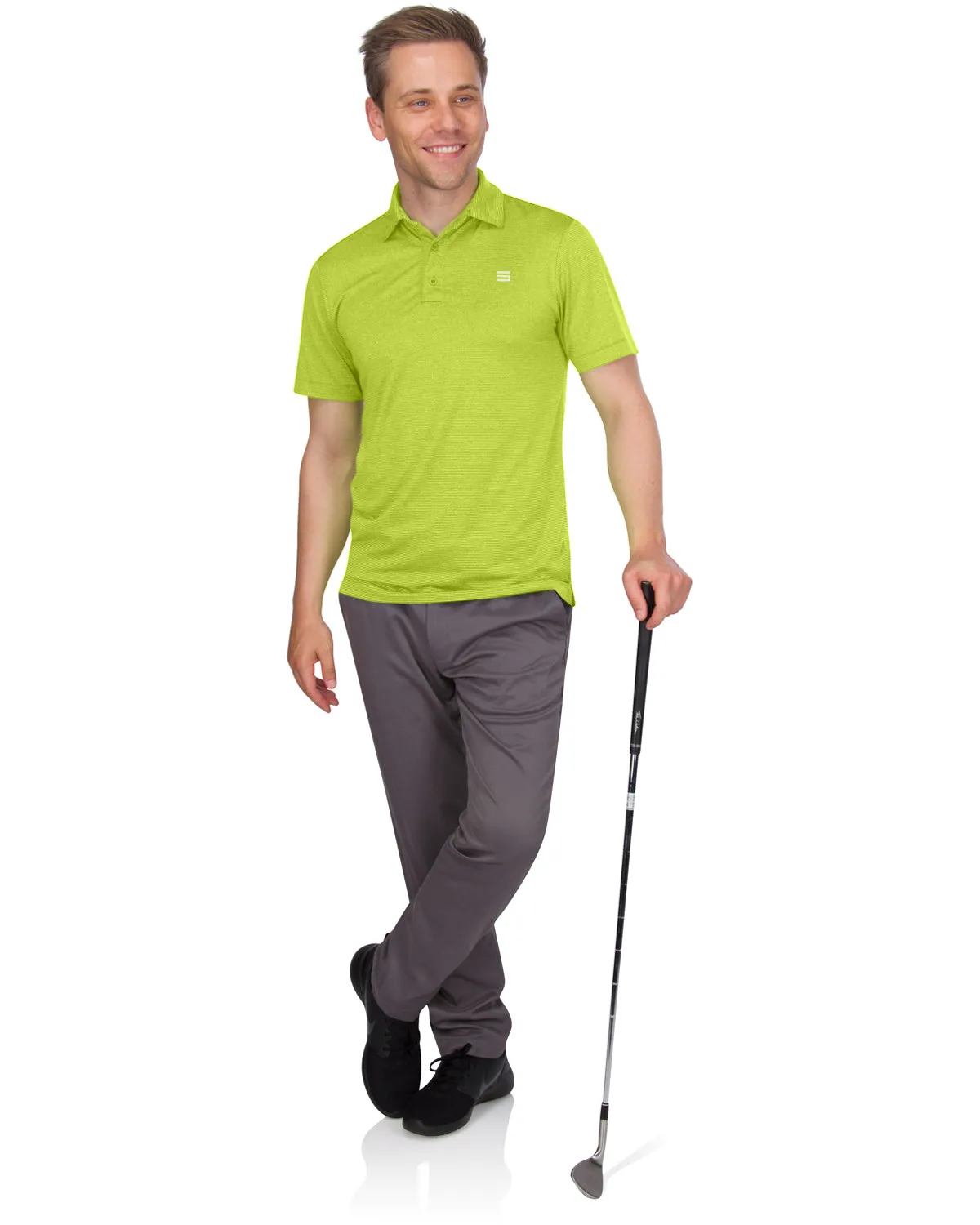 Men's Thin-Striped Dry-Fit Golf Polo - Spring/Summer Colors