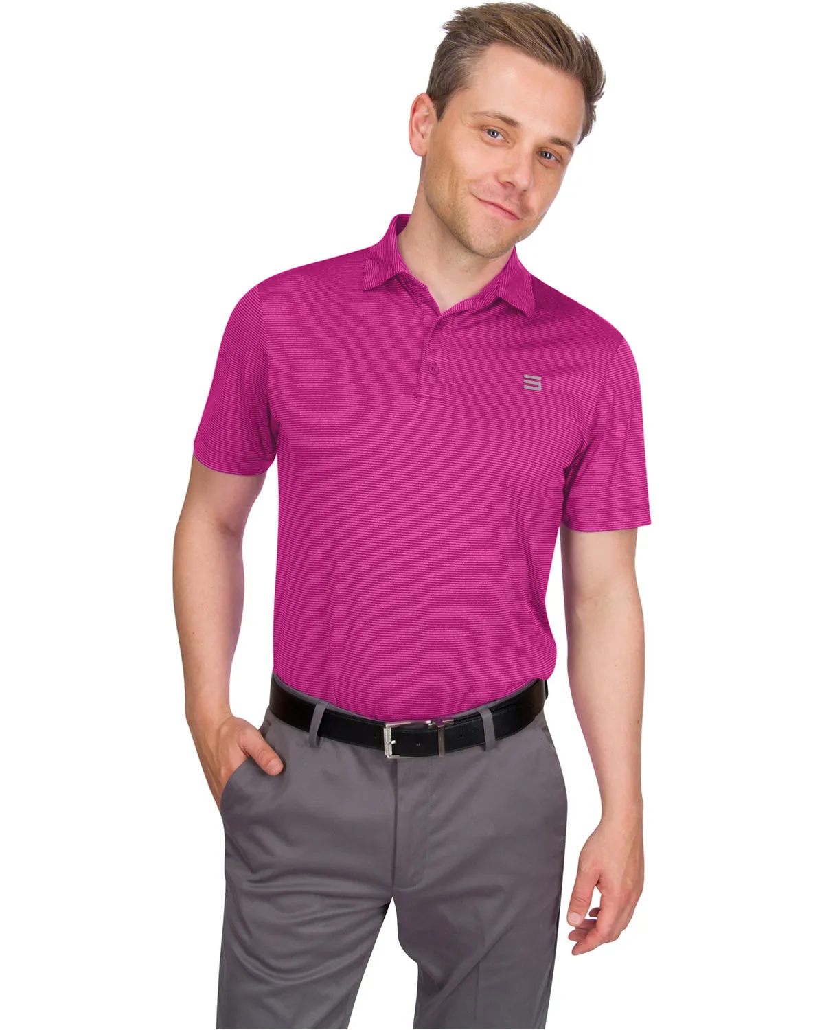 Men's Thin-Striped Dry-Fit Golf Polo - Spring/Summer Colors
