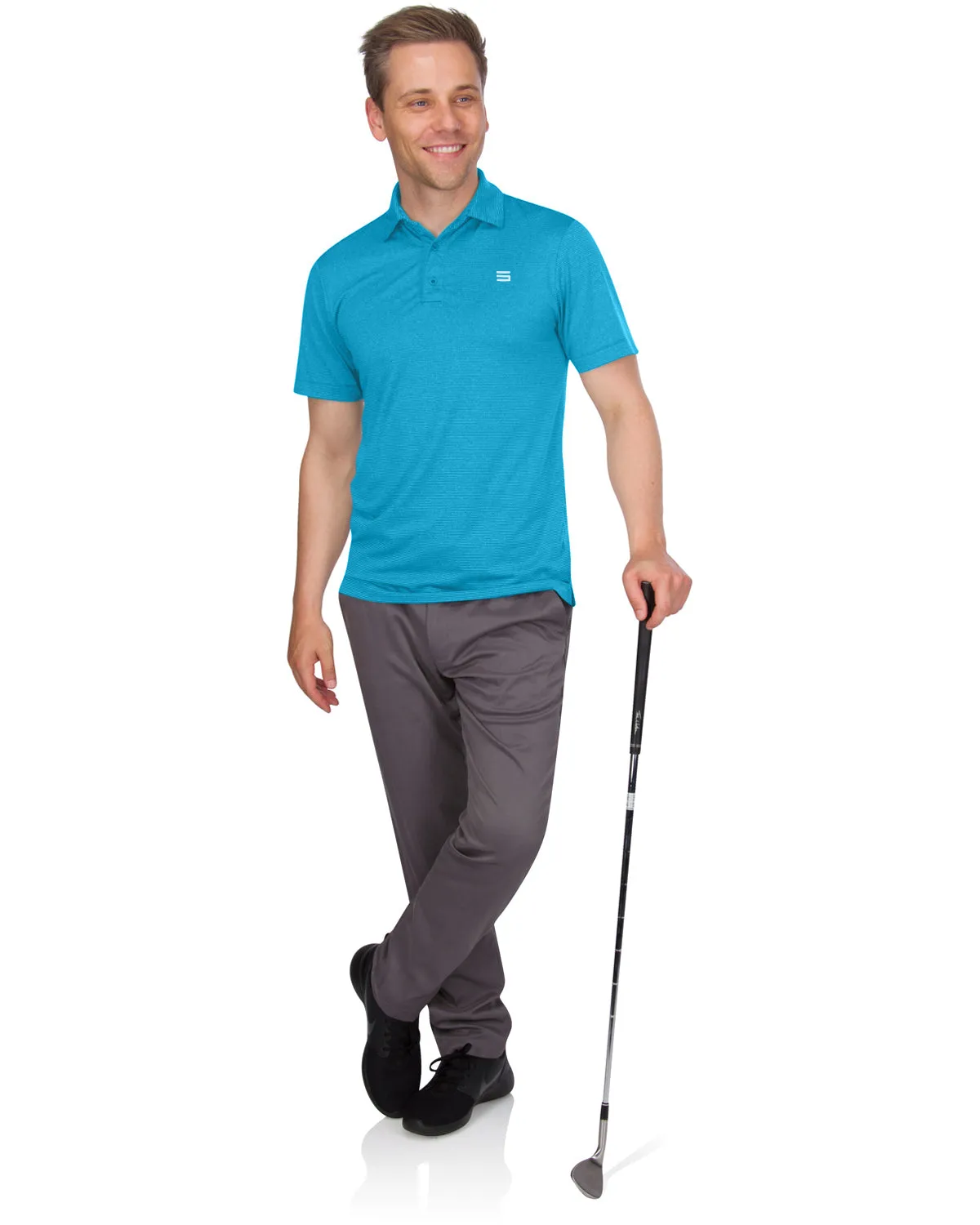 Men's Thin-Striped Dry-Fit Golf Polo - Spring/Summer Colors