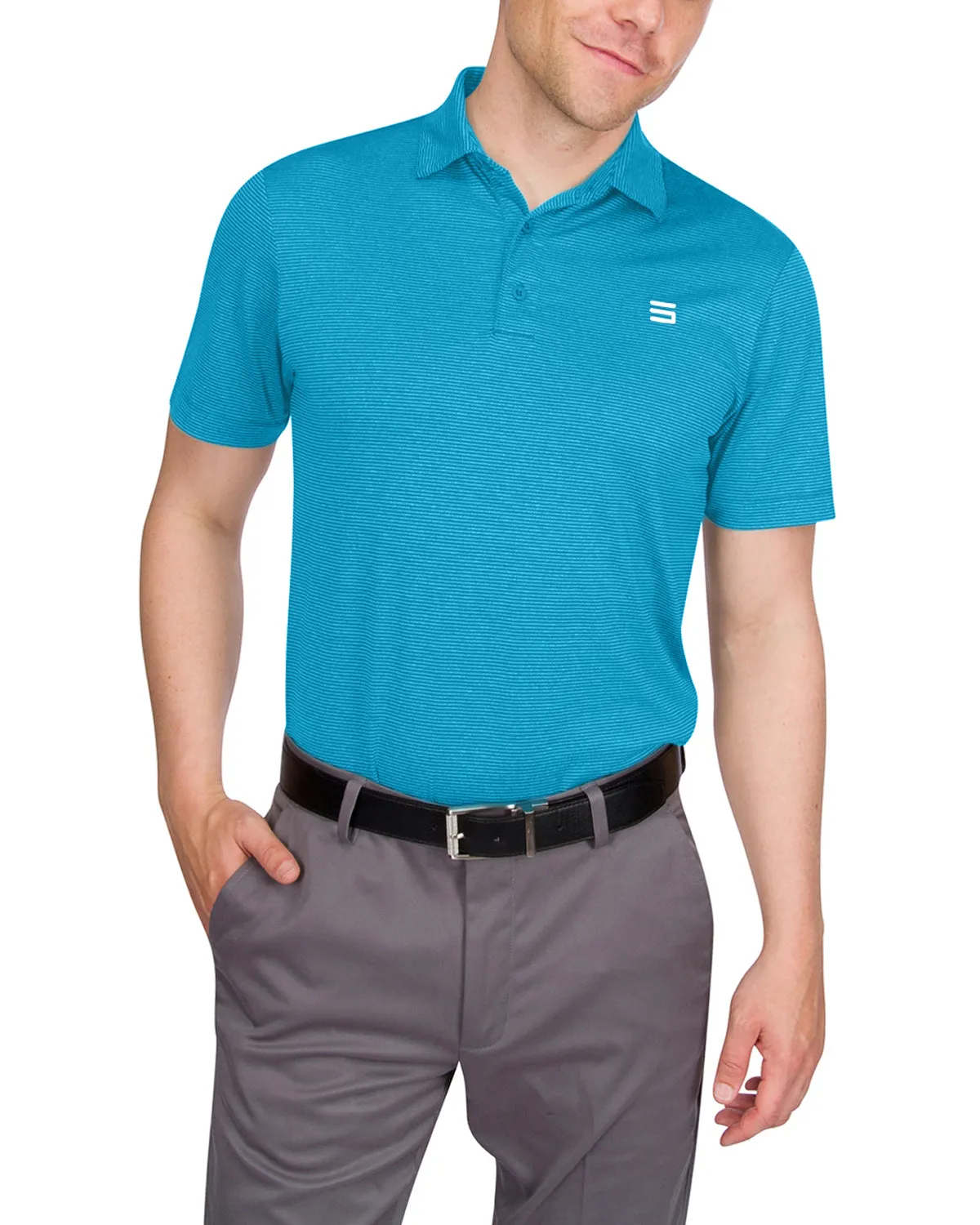 Men's Thin-Striped Dry-Fit Golf Polo - Spring/Summer Colors