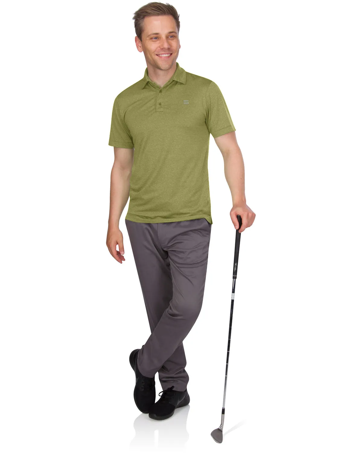 Men's Thin-Striped Dry-Fit Golf Polo - Spring/Summer Colors
