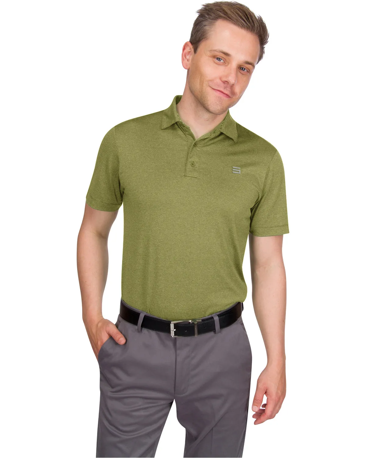 Men's Thin-Striped Dry-Fit Golf Polo - Spring/Summer Colors