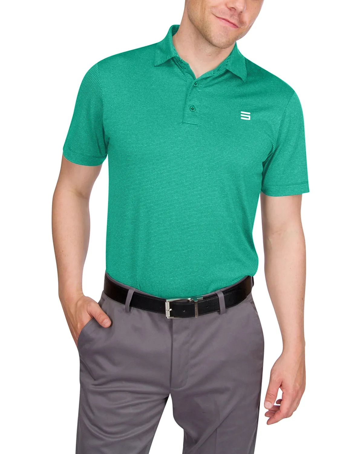 Men's Thin-Striped Dry-Fit Golf Polo - Spring/Summer Colors