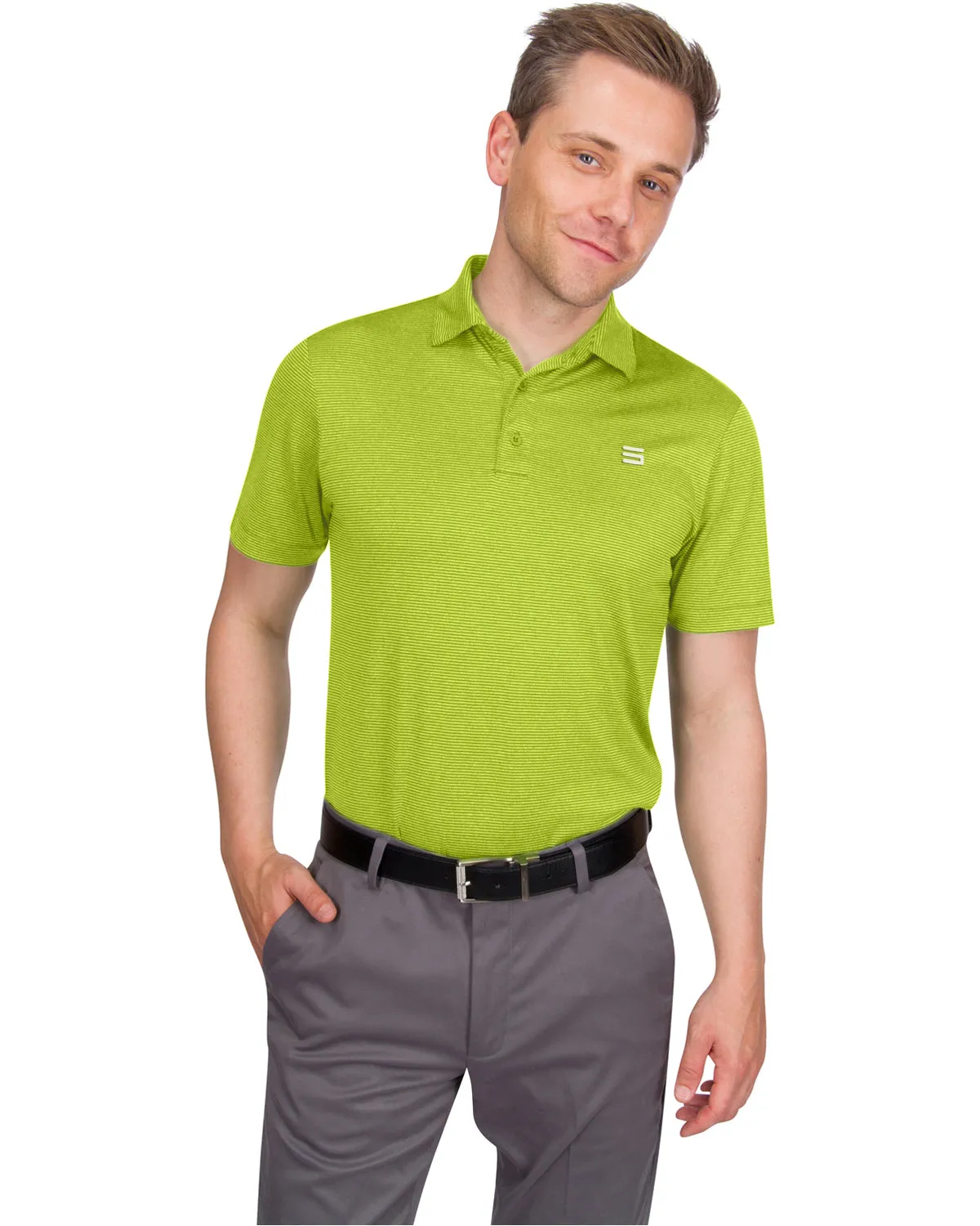 Men's Thin-Striped Dry-Fit Golf Polo - Spring/Summer Colors
