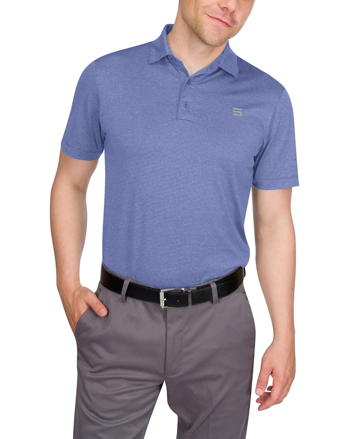 Men's Thin-Striped Dry-Fit Golf Polo - Spring/Summer Colors