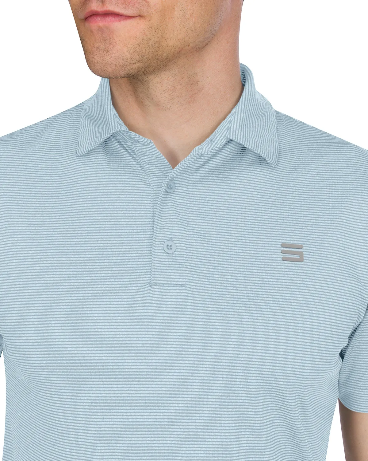 Men's Thin-Striped Dry-Fit Golf Polo - Spring/Summer Colors