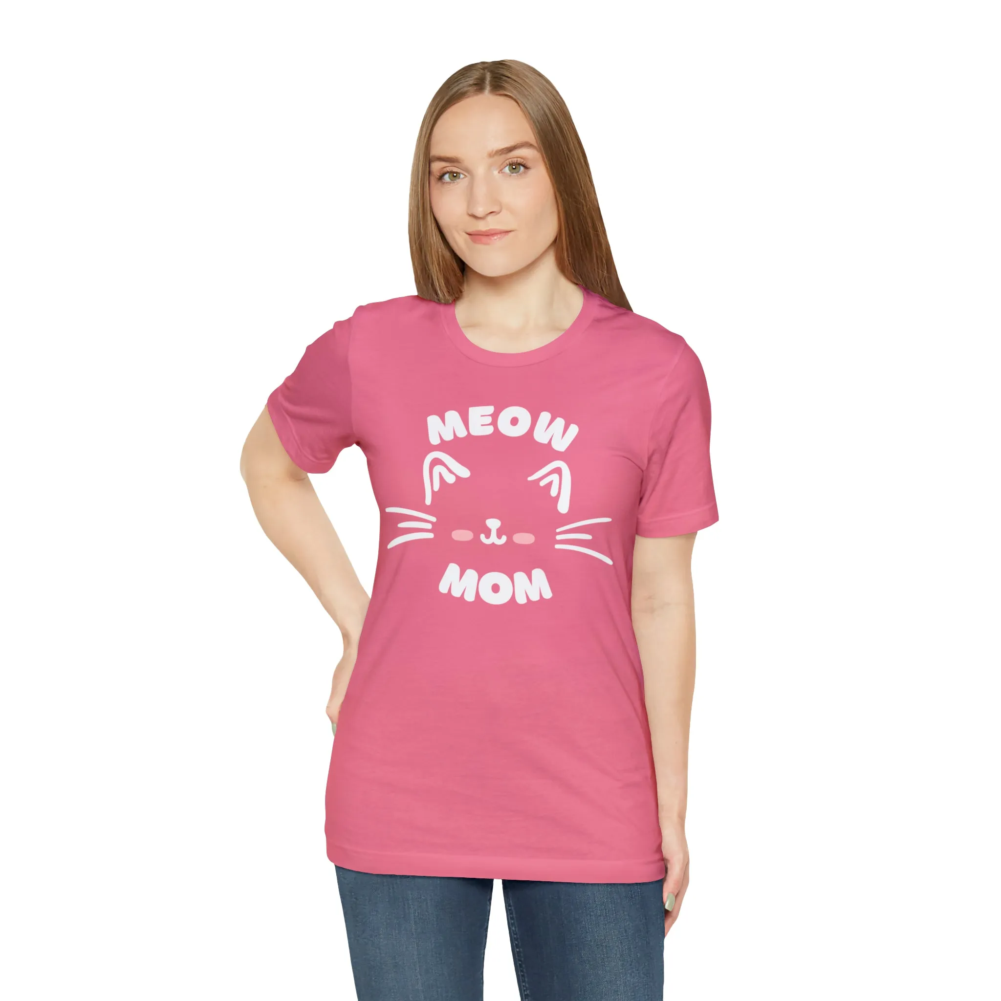 Meow Mom Whiskers T-Shirt | Funny Kitty Tee |  Bella Canvas 3001 Unisex | Cat Lovers Short Sleeve Tshirt