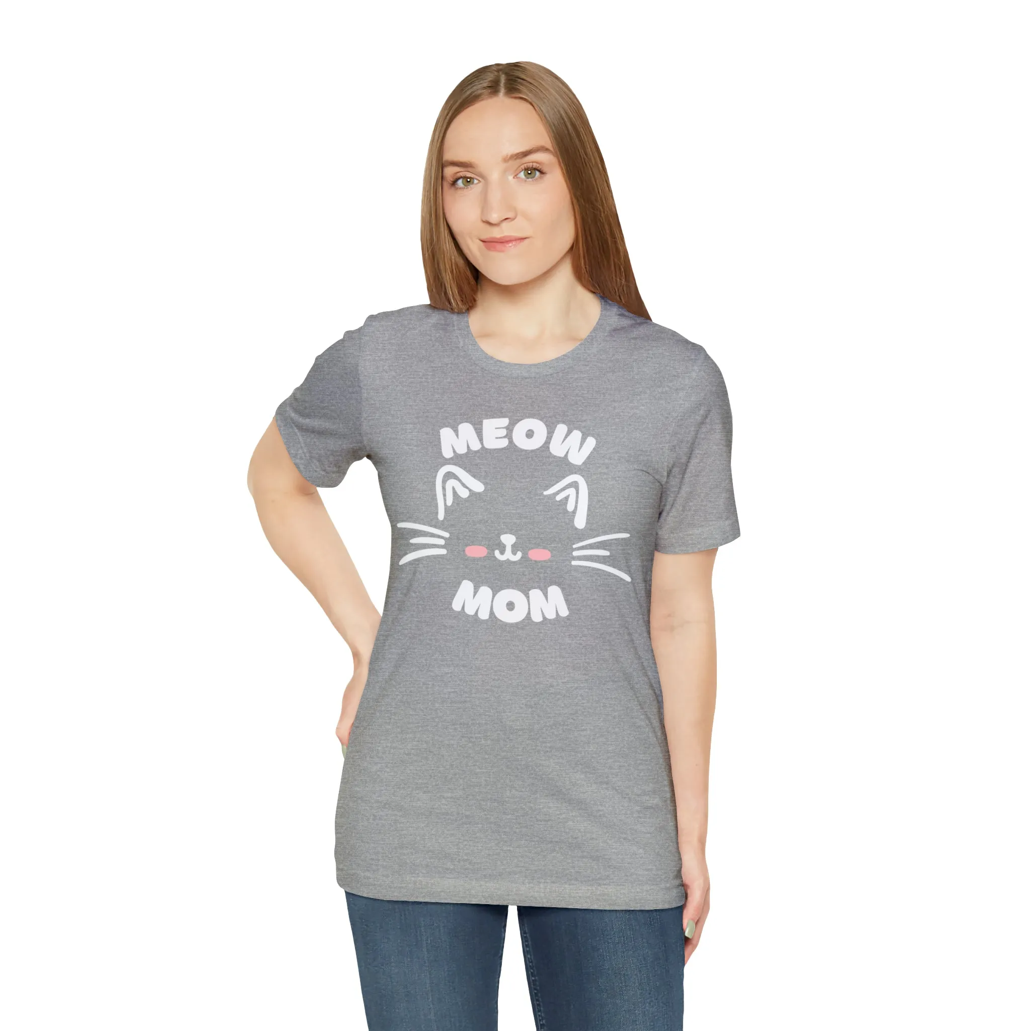 Meow Mom Whiskers T-Shirt | Funny Kitty Tee |  Bella Canvas 3001 Unisex | Cat Lovers Short Sleeve Tshirt