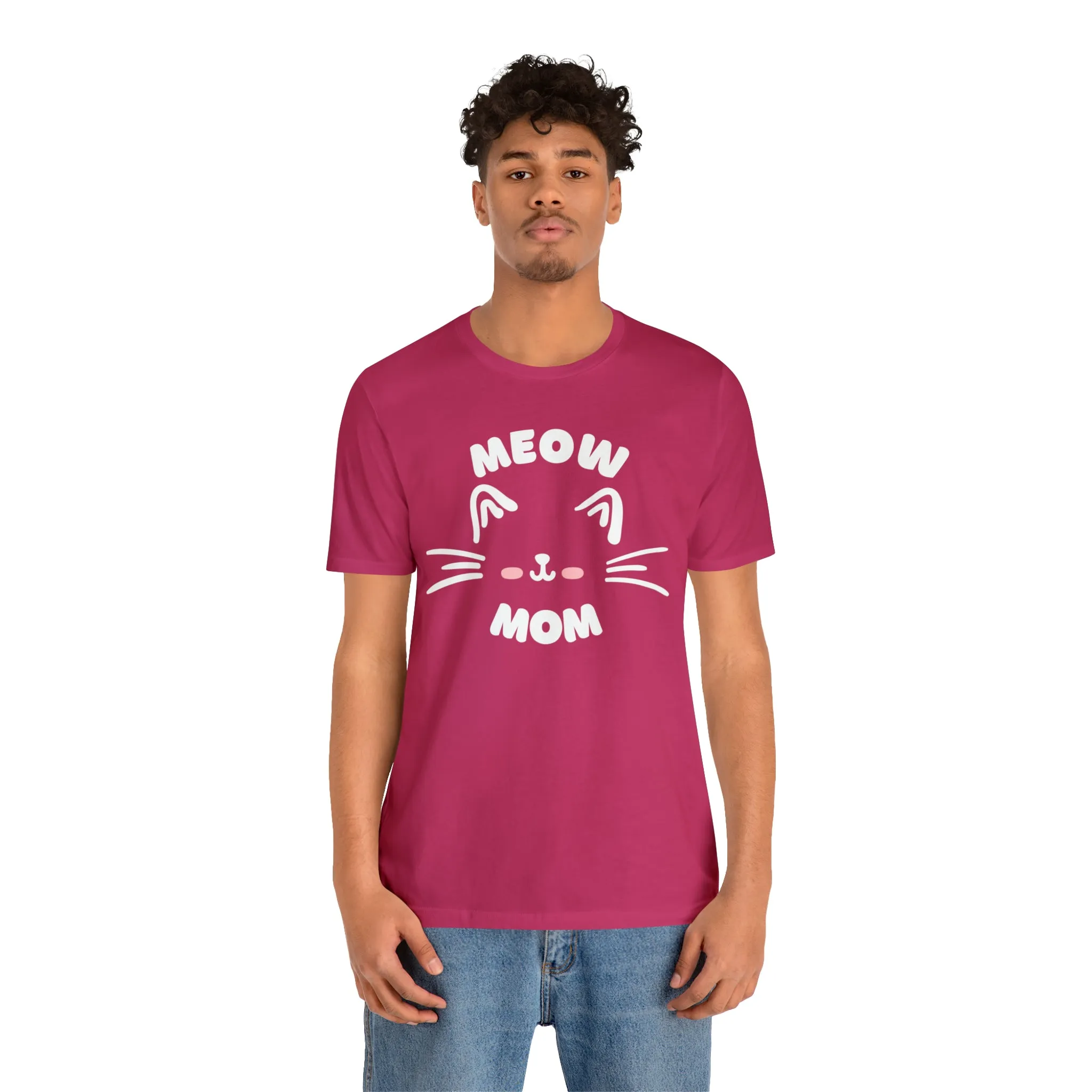 Meow Mom Whiskers T-Shirt | Funny Kitty Tee |  Bella Canvas 3001 Unisex | Cat Lovers Short Sleeve Tshirt