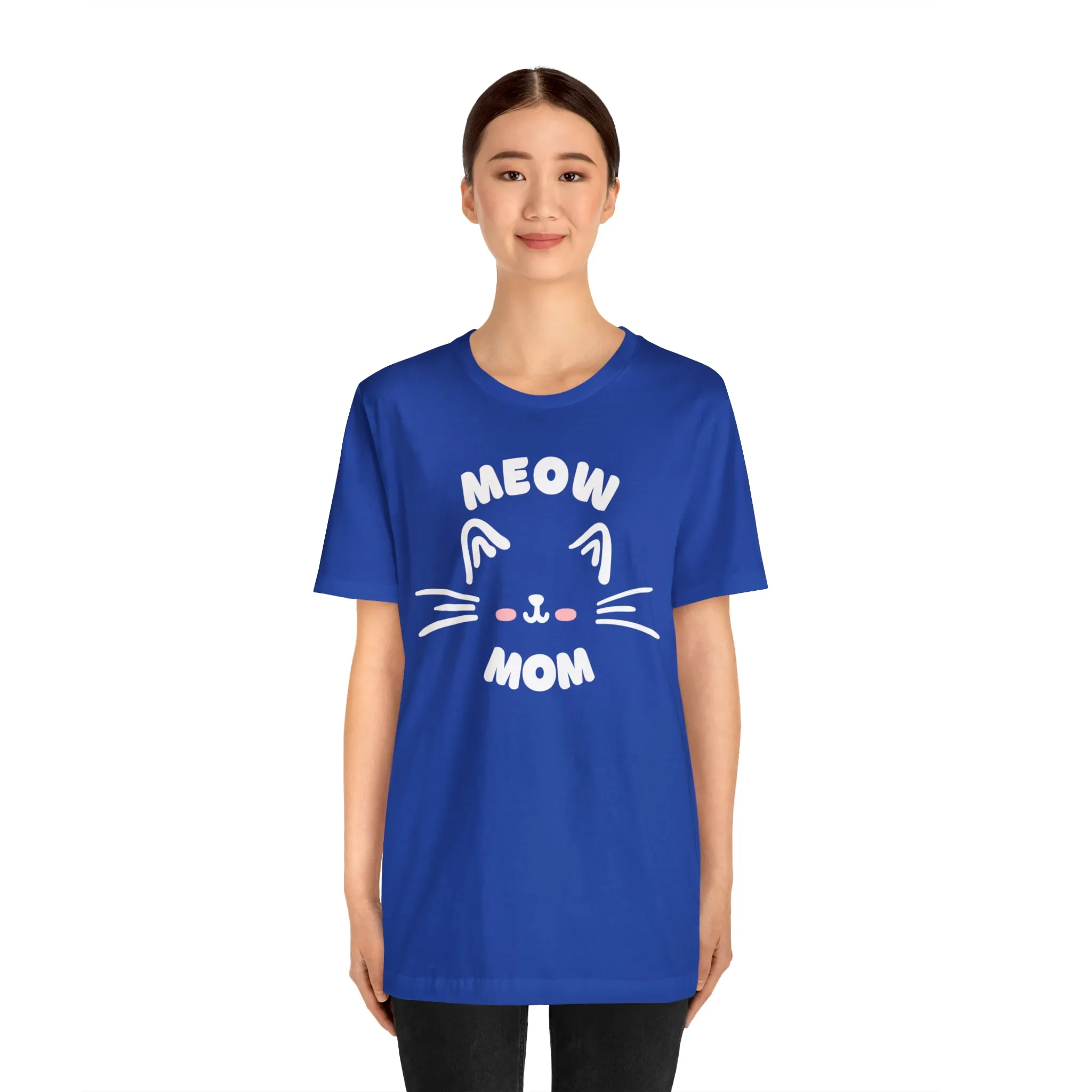 Meow Mom Whiskers T-Shirt | Funny Kitty Tee |  Bella Canvas 3001 Unisex | Cat Lovers Short Sleeve Tshirt