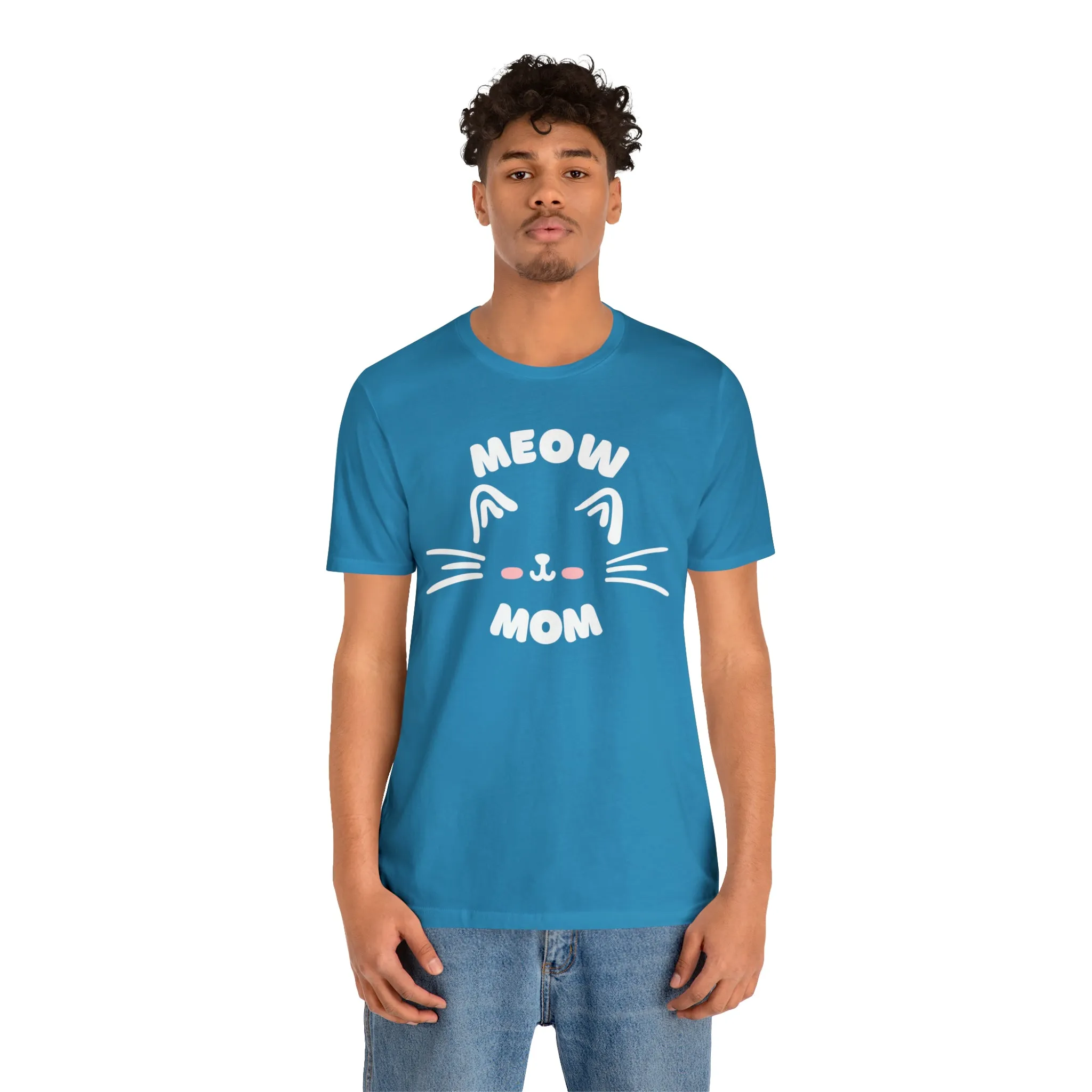 Meow Mom Whiskers T-Shirt | Funny Kitty Tee |  Bella Canvas 3001 Unisex | Cat Lovers Short Sleeve Tshirt