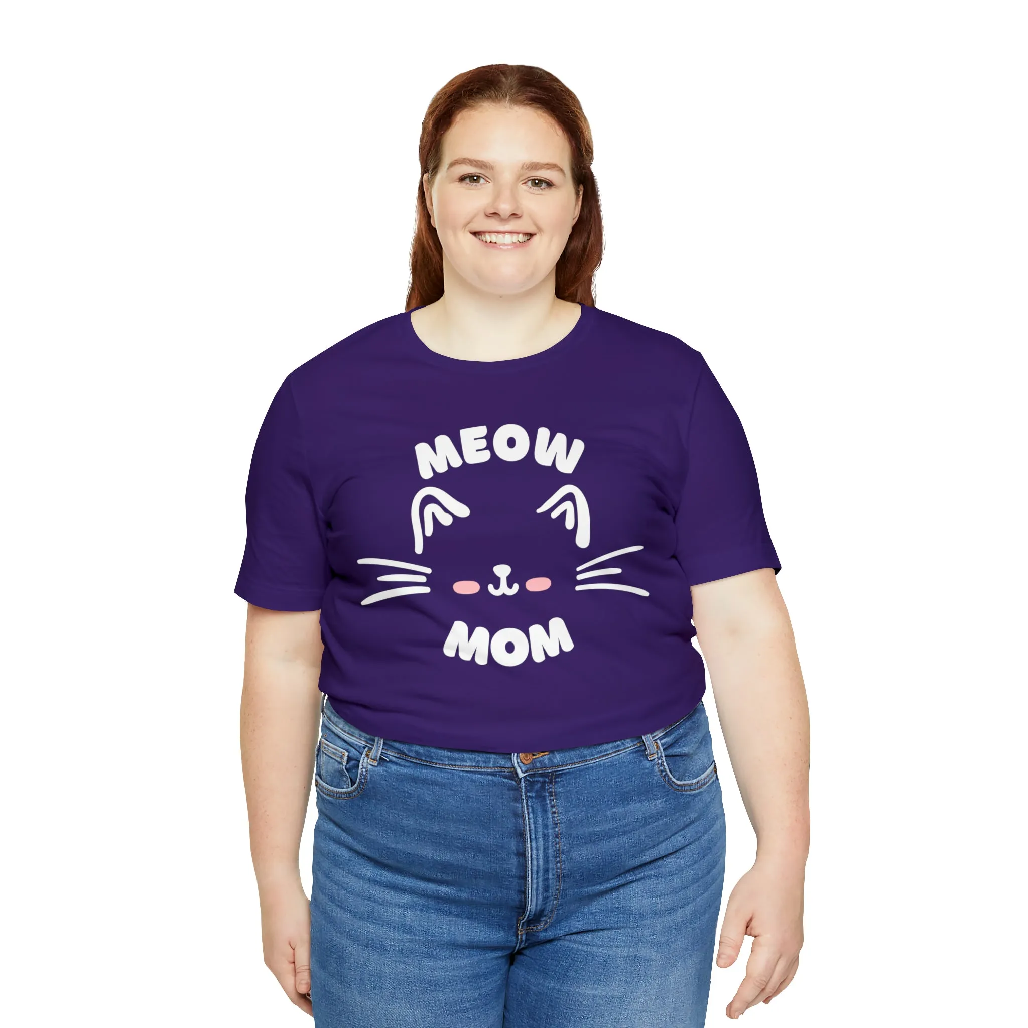 Meow Mom Whiskers T-Shirt | Funny Kitty Tee |  Bella Canvas 3001 Unisex | Cat Lovers Short Sleeve Tshirt