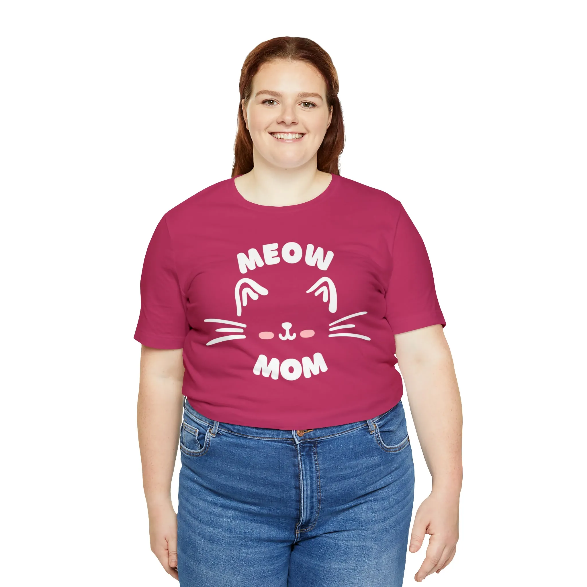 Meow Mom Whiskers T-Shirt | Funny Kitty Tee |  Bella Canvas 3001 Unisex | Cat Lovers Short Sleeve Tshirt