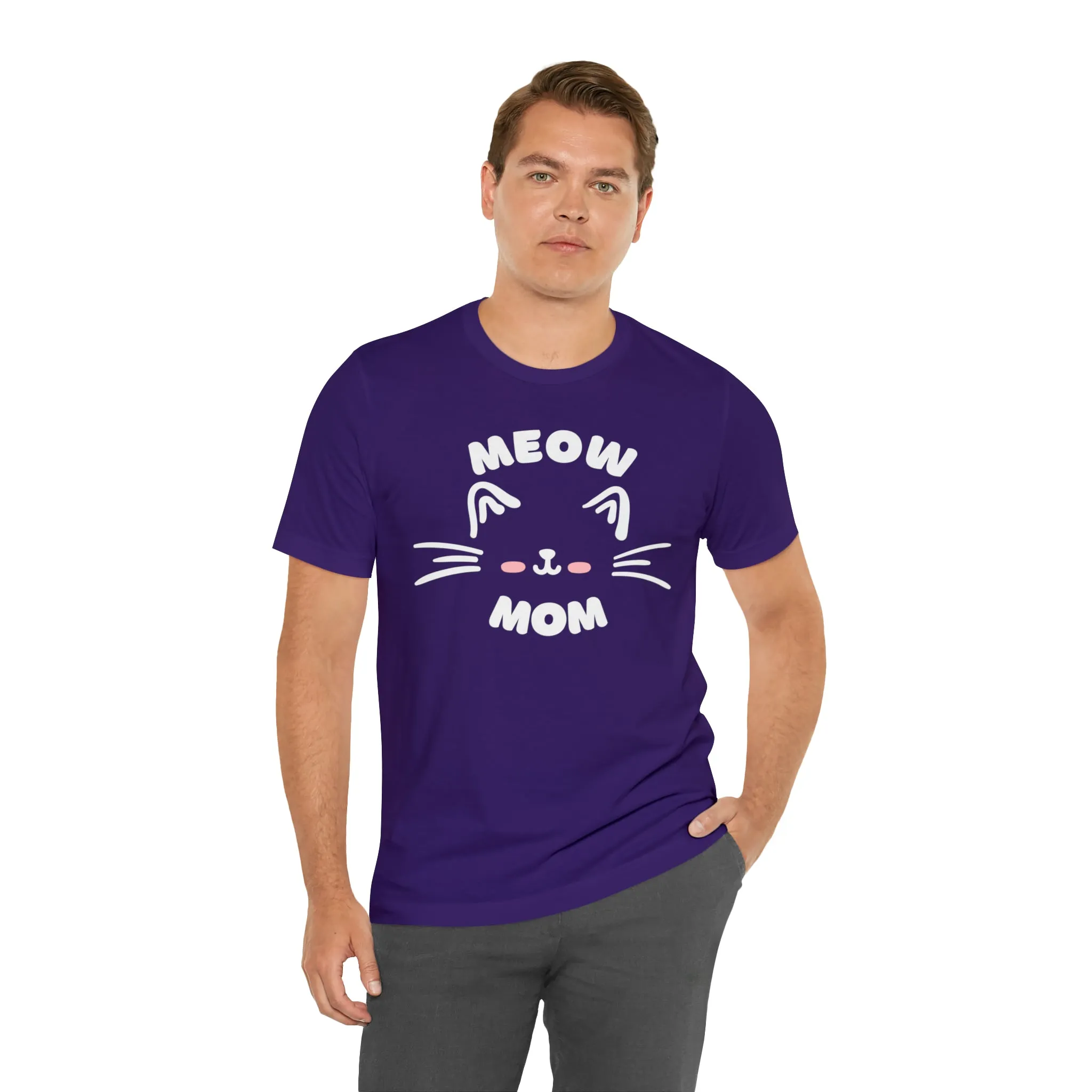 Meow Mom Whiskers T-Shirt | Funny Kitty Tee |  Bella Canvas 3001 Unisex | Cat Lovers Short Sleeve Tshirt