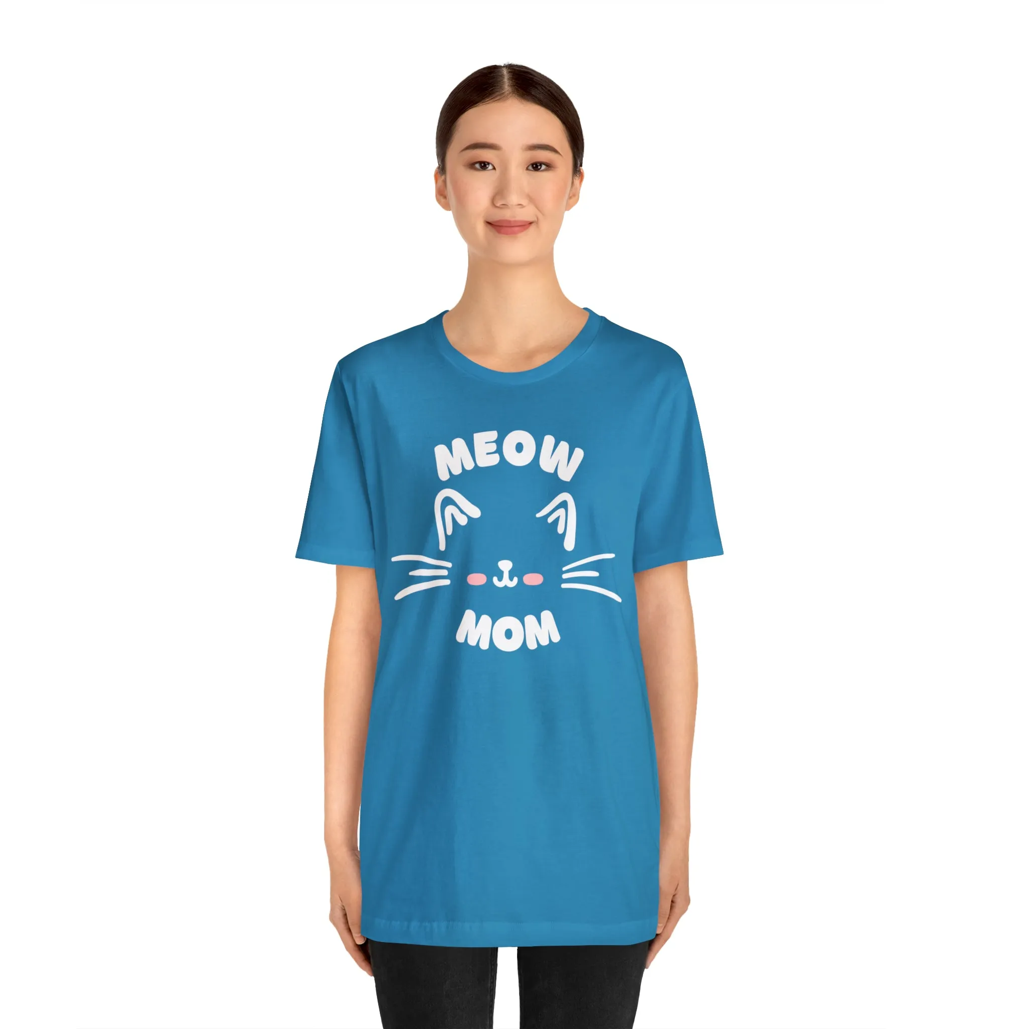 Meow Mom Whiskers T-Shirt | Funny Kitty Tee |  Bella Canvas 3001 Unisex | Cat Lovers Short Sleeve Tshirt