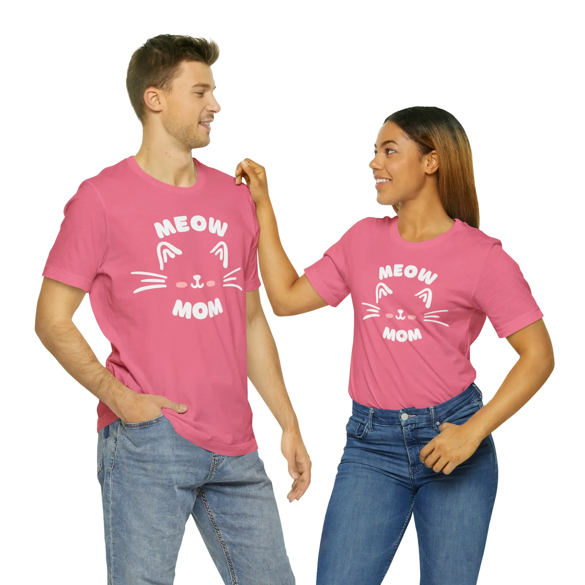 Meow Mom Whiskers T-Shirt | Funny Kitty Tee |  Bella Canvas 3001 Unisex | Cat Lovers Short Sleeve Tshirt