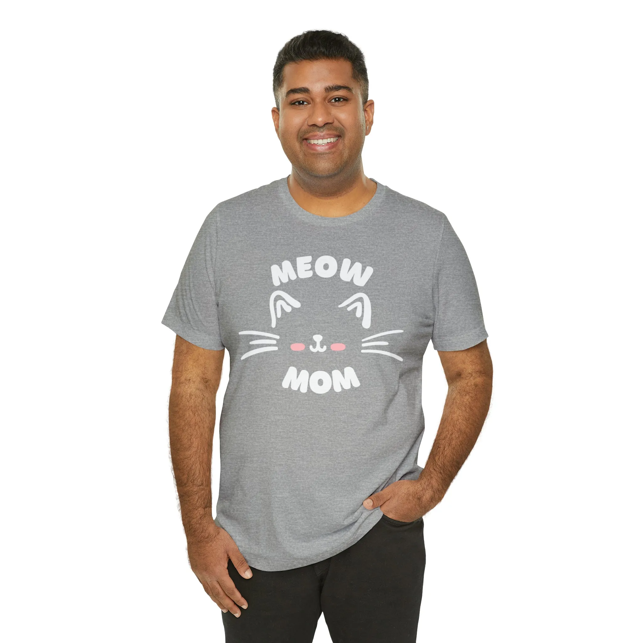 Meow Mom Whiskers T-Shirt | Funny Kitty Tee |  Bella Canvas 3001 Unisex | Cat Lovers Short Sleeve Tshirt