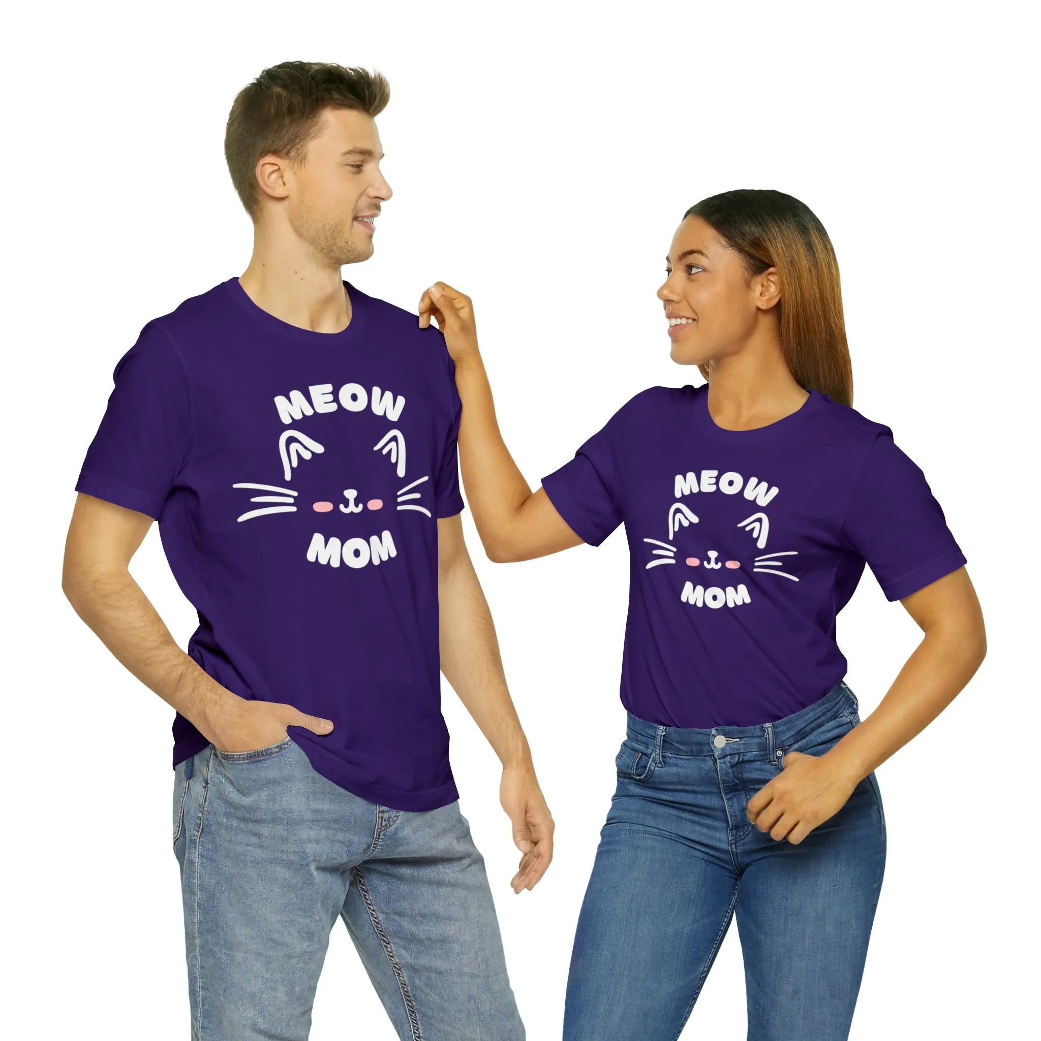 Meow Mom Whiskers T-Shirt | Funny Kitty Tee |  Bella Canvas 3001 Unisex | Cat Lovers Short Sleeve Tshirt