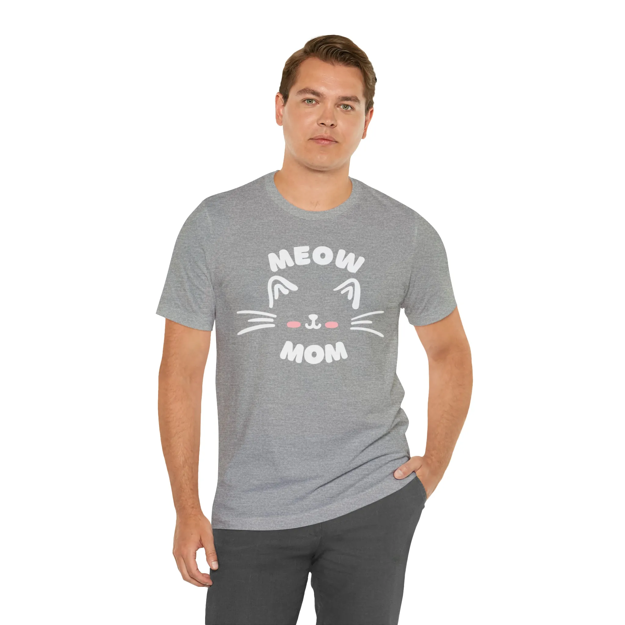 Meow Mom Whiskers T-Shirt | Funny Kitty Tee |  Bella Canvas 3001 Unisex | Cat Lovers Short Sleeve Tshirt