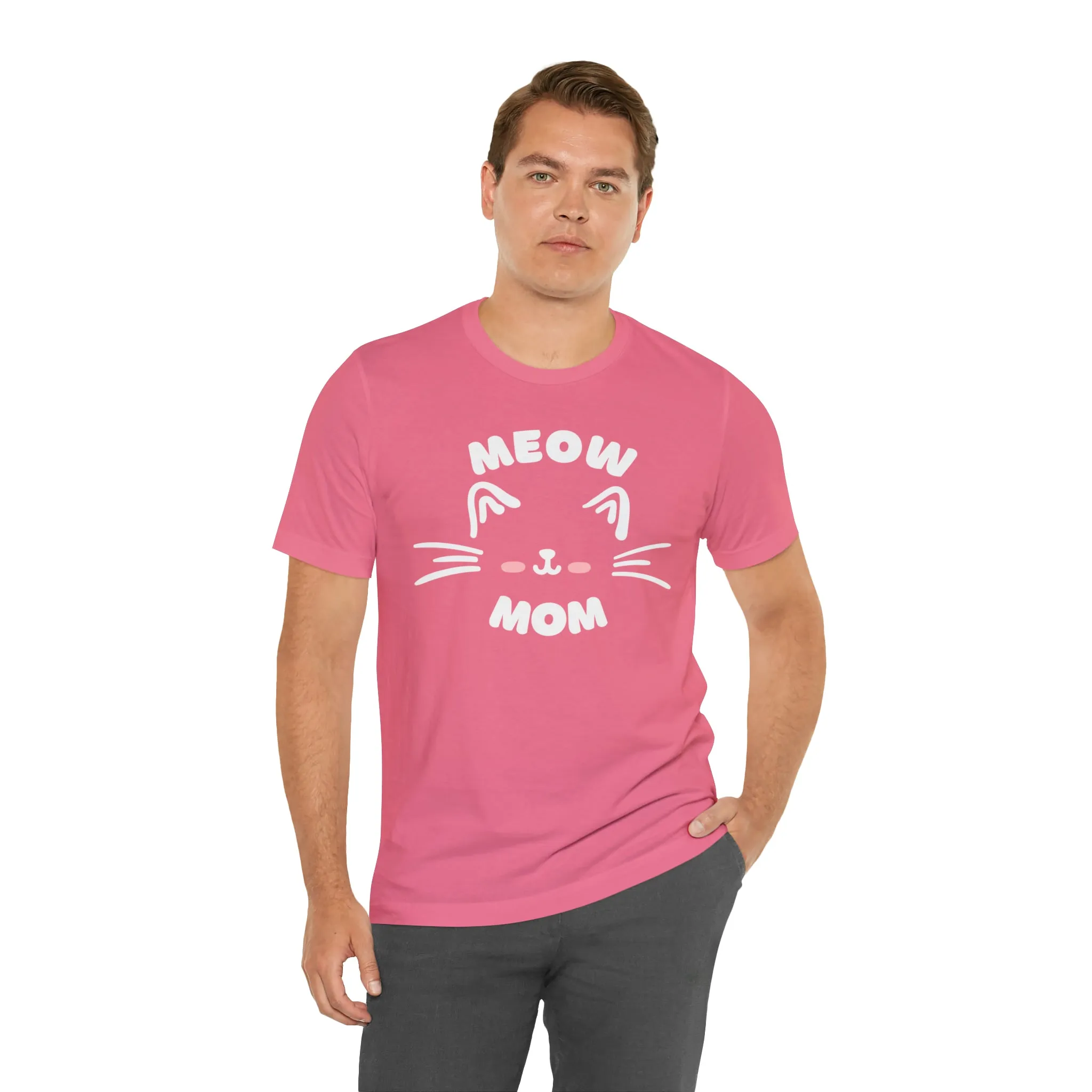 Meow Mom Whiskers T-Shirt | Funny Kitty Tee |  Bella Canvas 3001 Unisex | Cat Lovers Short Sleeve Tshirt