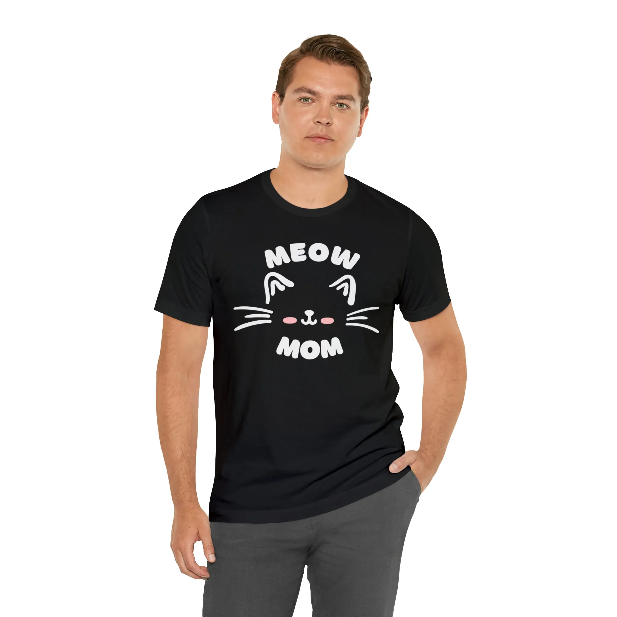Meow Mom Whiskers T-Shirt | Funny Kitty Tee |  Bella Canvas 3001 Unisex | Cat Lovers Short Sleeve Tshirt