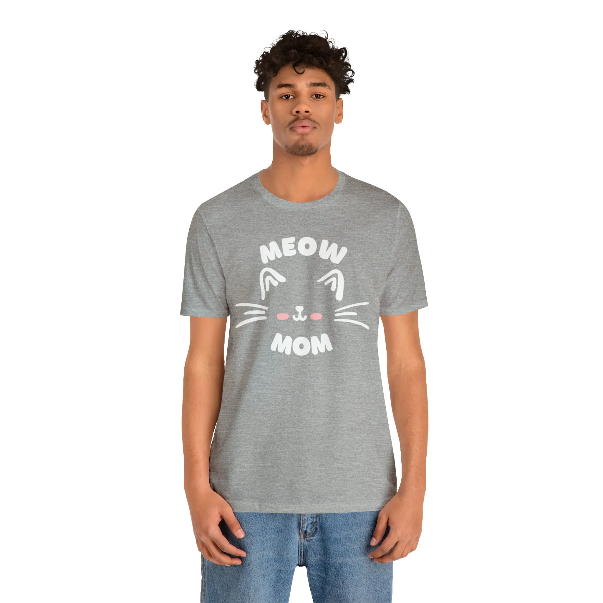 Meow Mom Whiskers T-Shirt | Funny Kitty Tee |  Bella Canvas 3001 Unisex | Cat Lovers Short Sleeve Tshirt