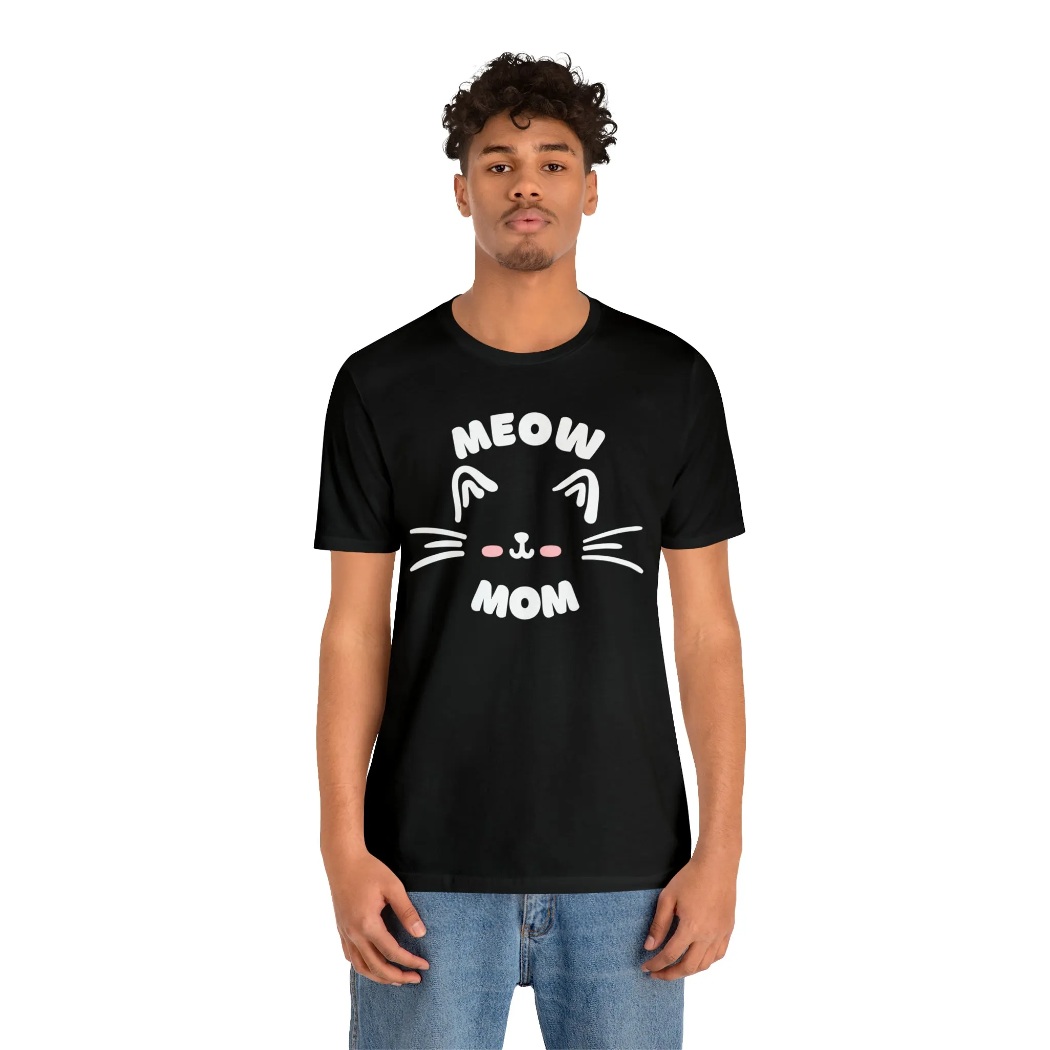 Meow Mom Whiskers T-Shirt | Funny Kitty Tee |  Bella Canvas 3001 Unisex | Cat Lovers Short Sleeve Tshirt