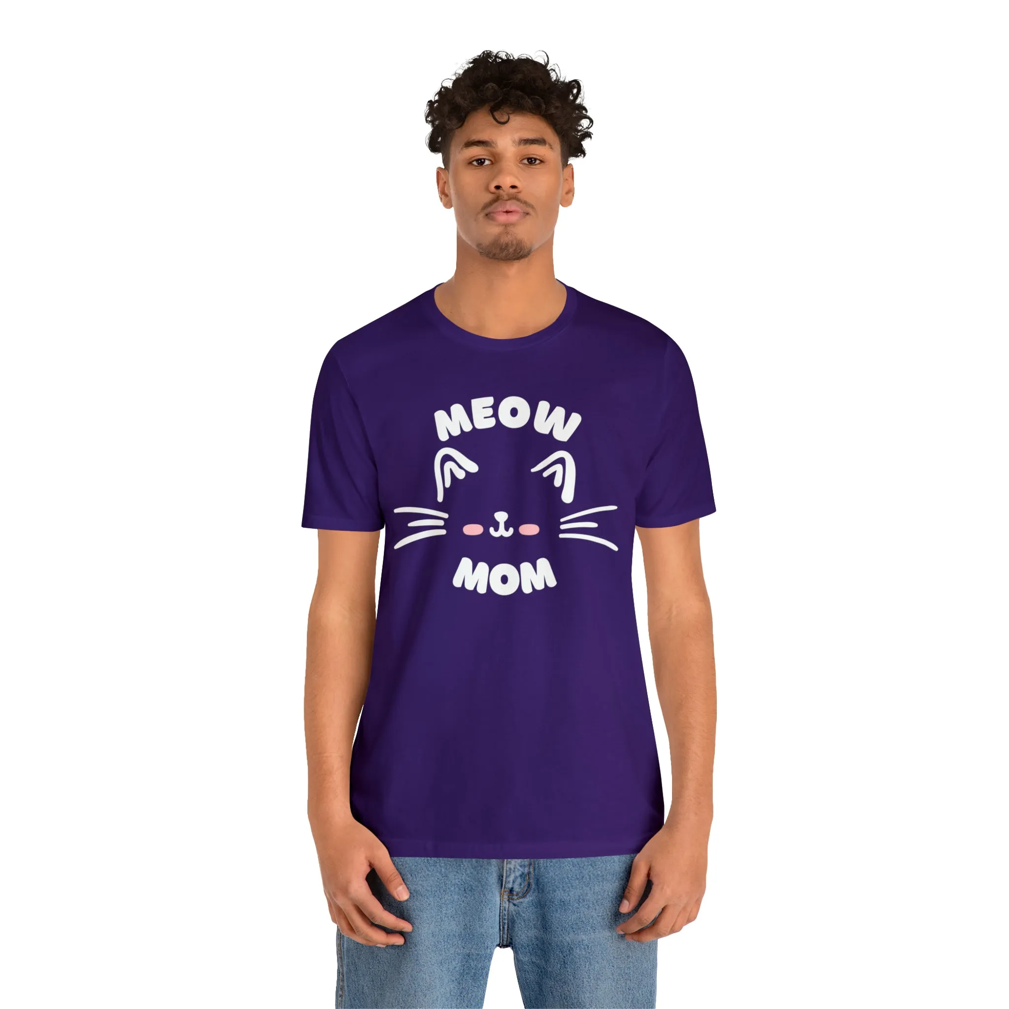 Meow Mom Whiskers T-Shirt | Funny Kitty Tee |  Bella Canvas 3001 Unisex | Cat Lovers Short Sleeve Tshirt