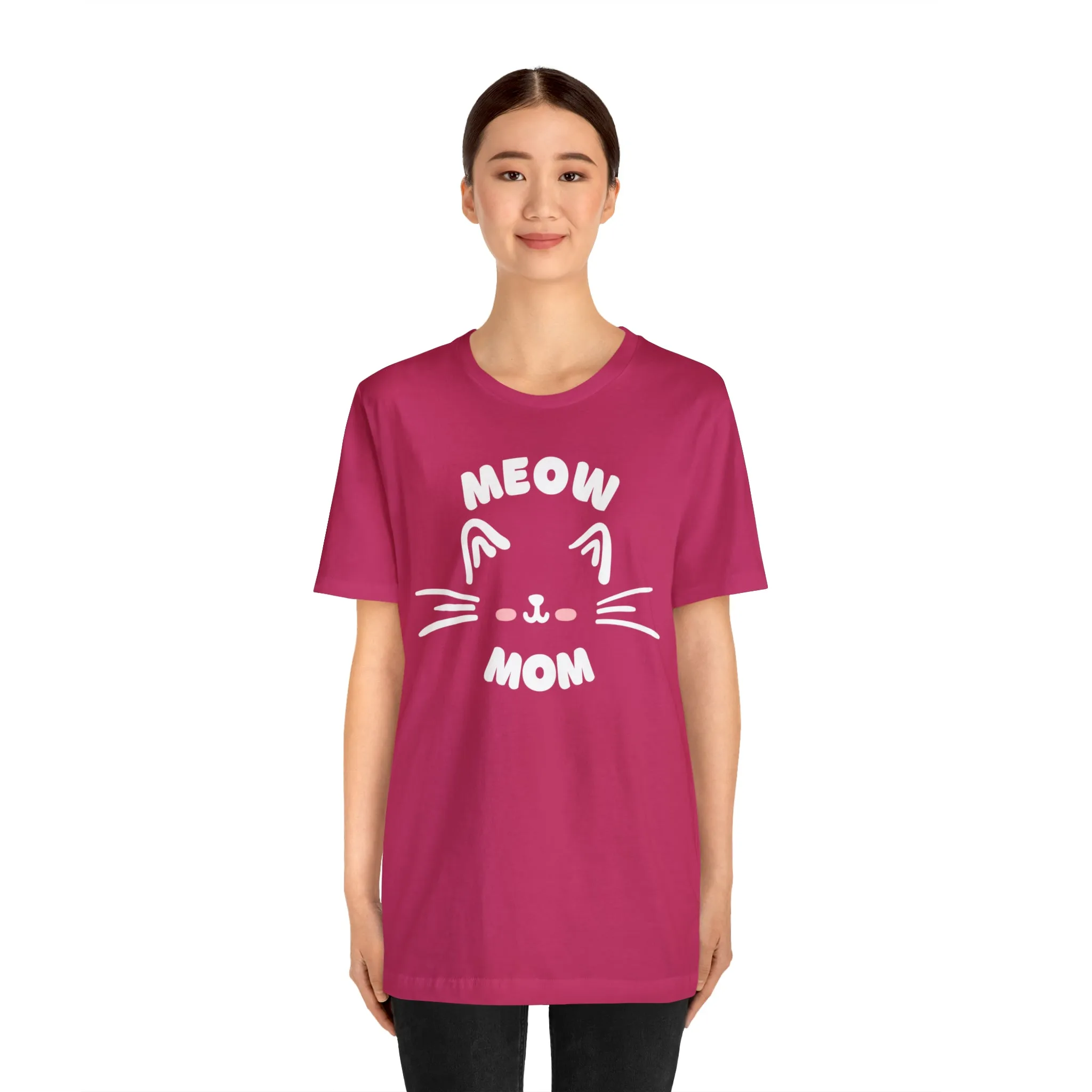 Meow Mom Whiskers T-Shirt | Funny Kitty Tee |  Bella Canvas 3001 Unisex | Cat Lovers Short Sleeve Tshirt