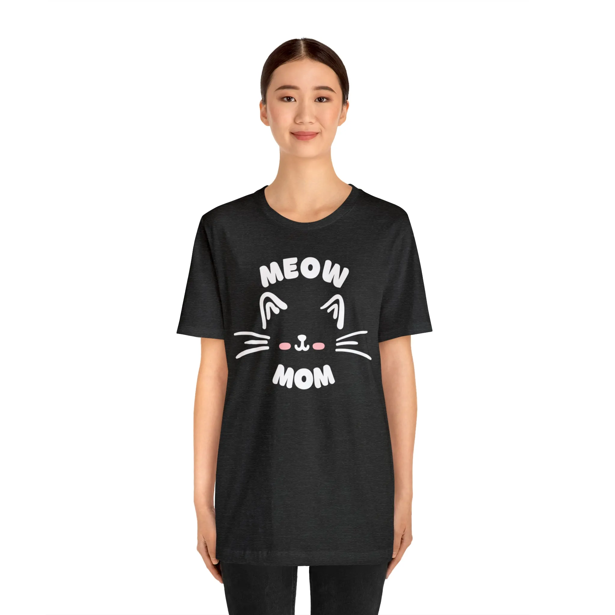 Meow Mom Whiskers T-Shirt | Funny Kitty Tee |  Bella Canvas 3001 Unisex | Cat Lovers Short Sleeve Tshirt