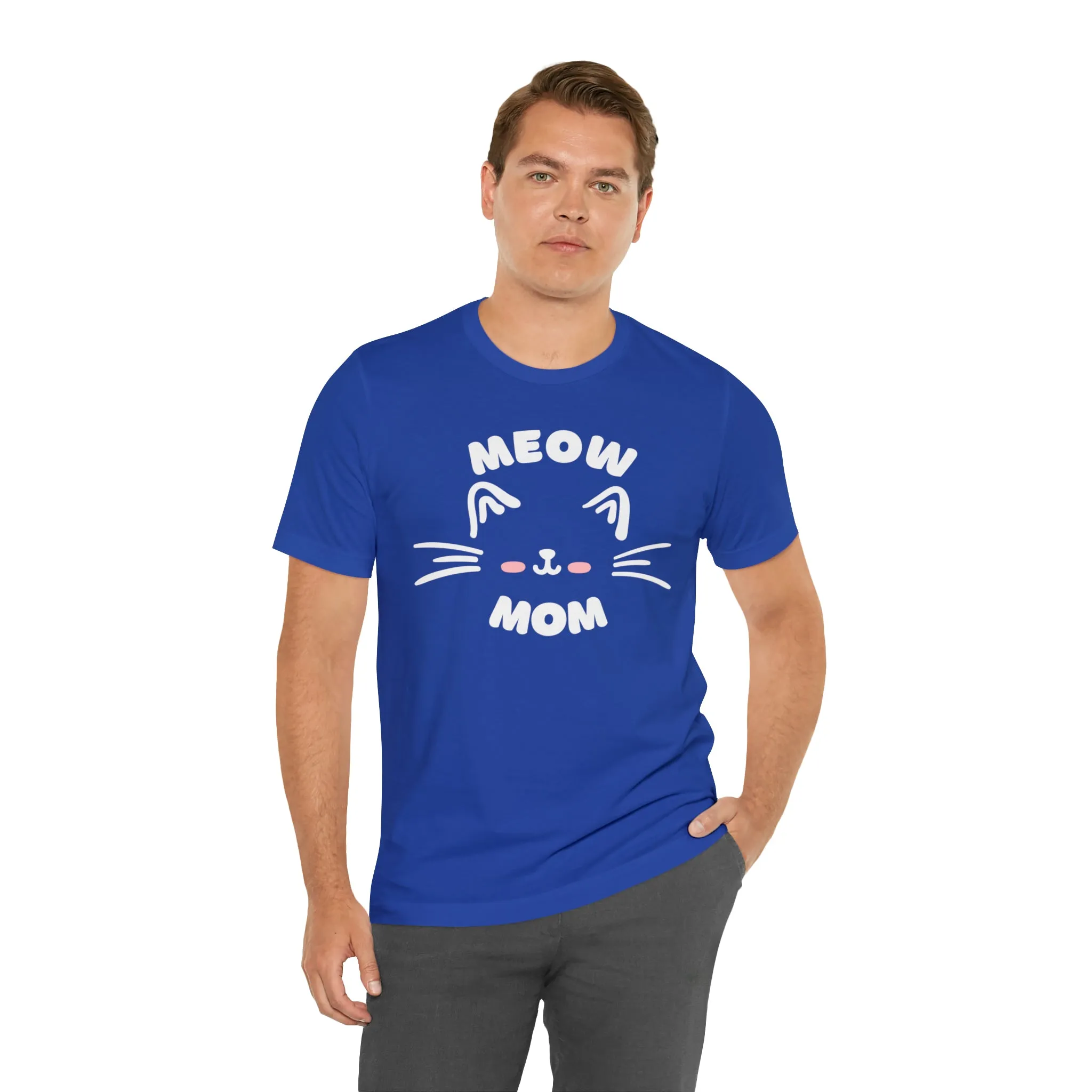 Meow Mom Whiskers T-Shirt | Funny Kitty Tee |  Bella Canvas 3001 Unisex | Cat Lovers Short Sleeve Tshirt