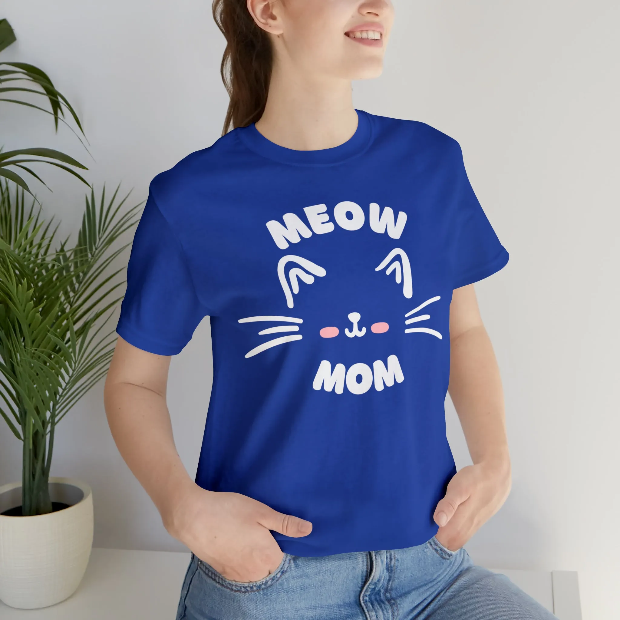 Meow Mom Whiskers T-Shirt | Funny Kitty Tee |  Bella Canvas 3001 Unisex | Cat Lovers Short Sleeve Tshirt