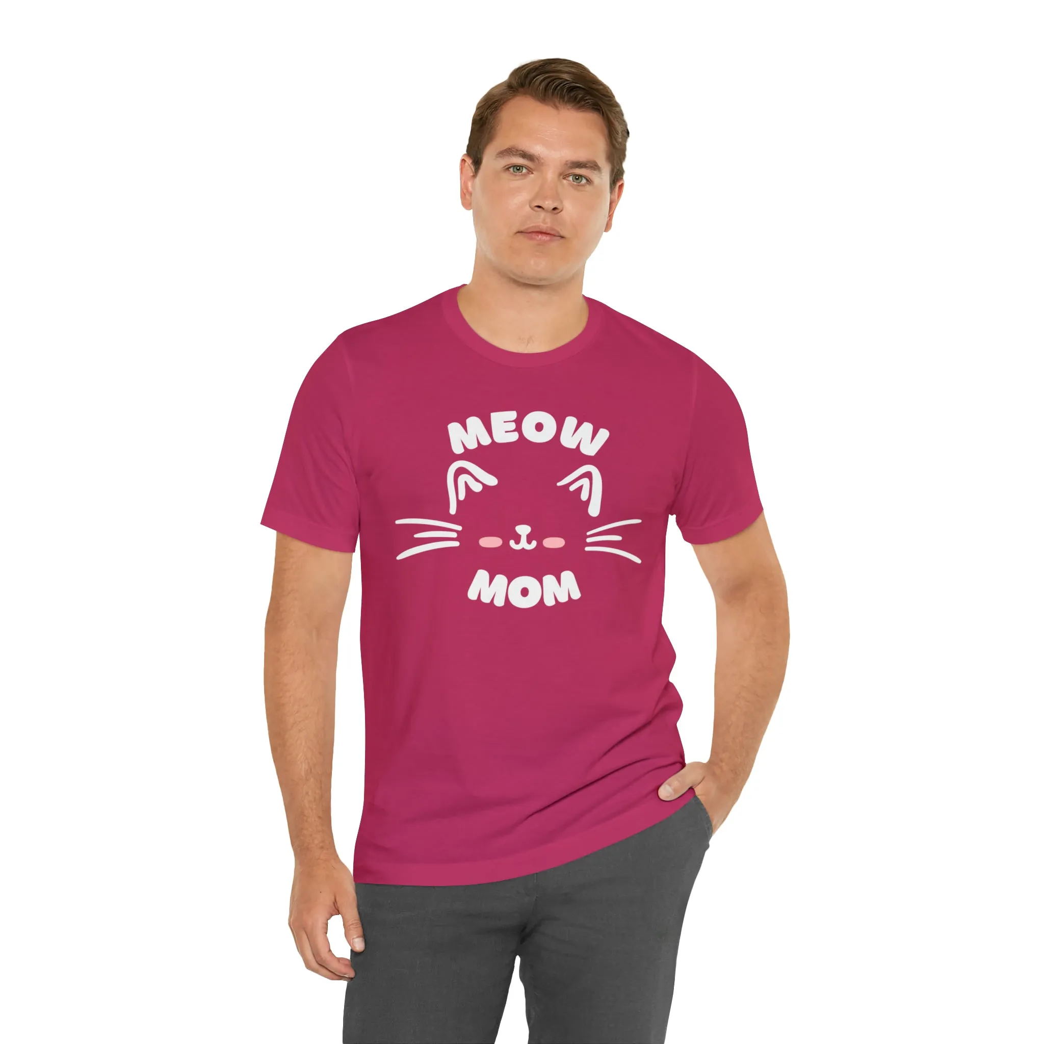 Meow Mom Whiskers T-Shirt | Funny Kitty Tee |  Bella Canvas 3001 Unisex | Cat Lovers Short Sleeve Tshirt