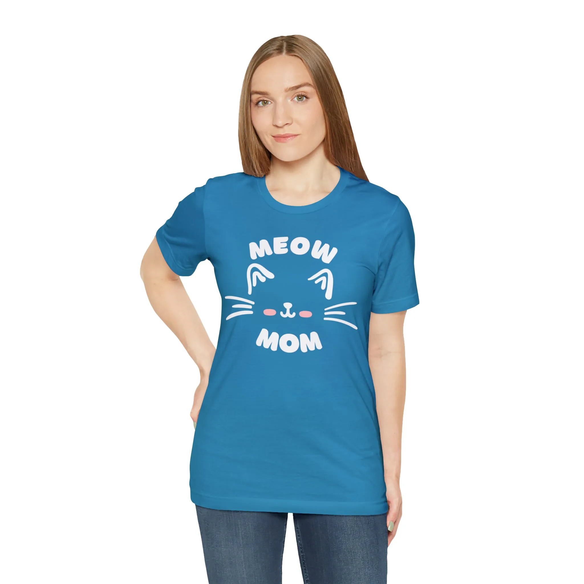 Meow Mom Whiskers T-Shirt | Funny Kitty Tee |  Bella Canvas 3001 Unisex | Cat Lovers Short Sleeve Tshirt