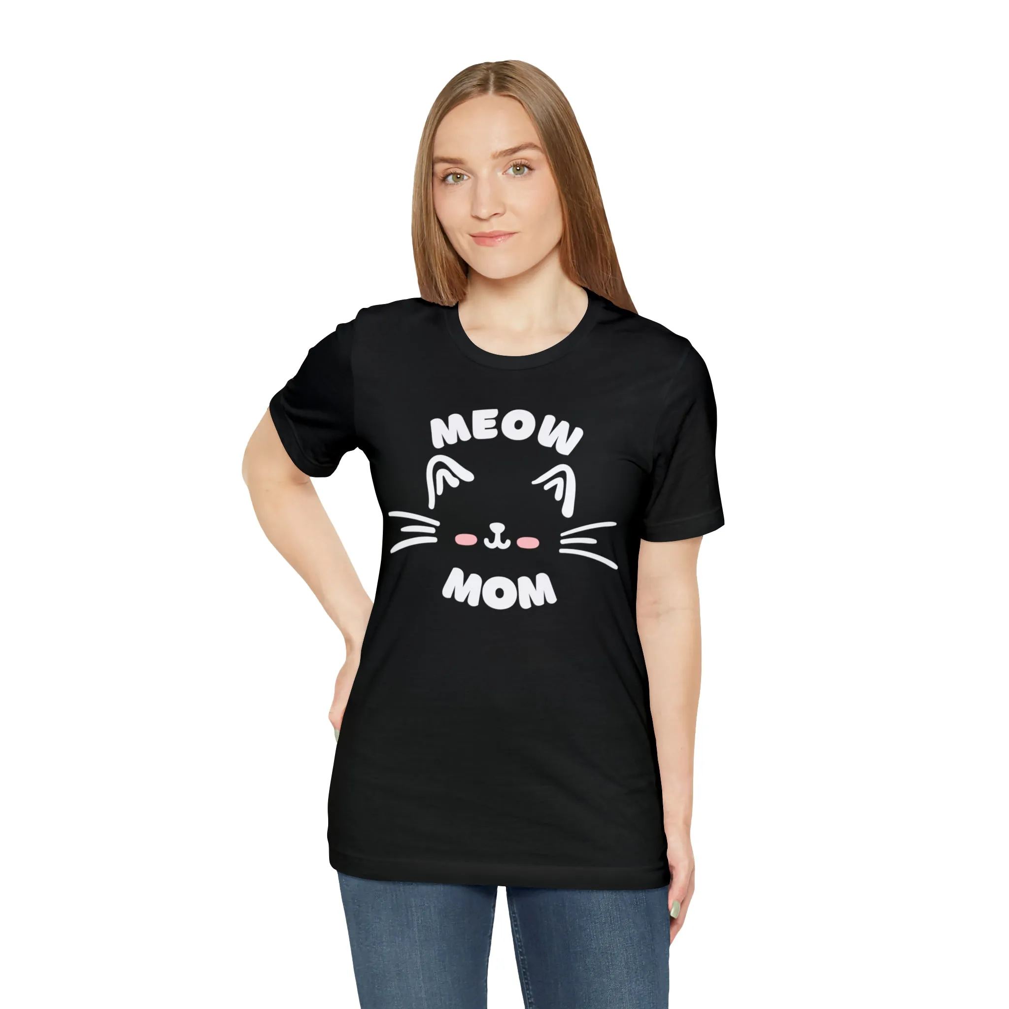 Meow Mom Whiskers T-Shirt | Funny Kitty Tee |  Bella Canvas 3001 Unisex | Cat Lovers Short Sleeve Tshirt