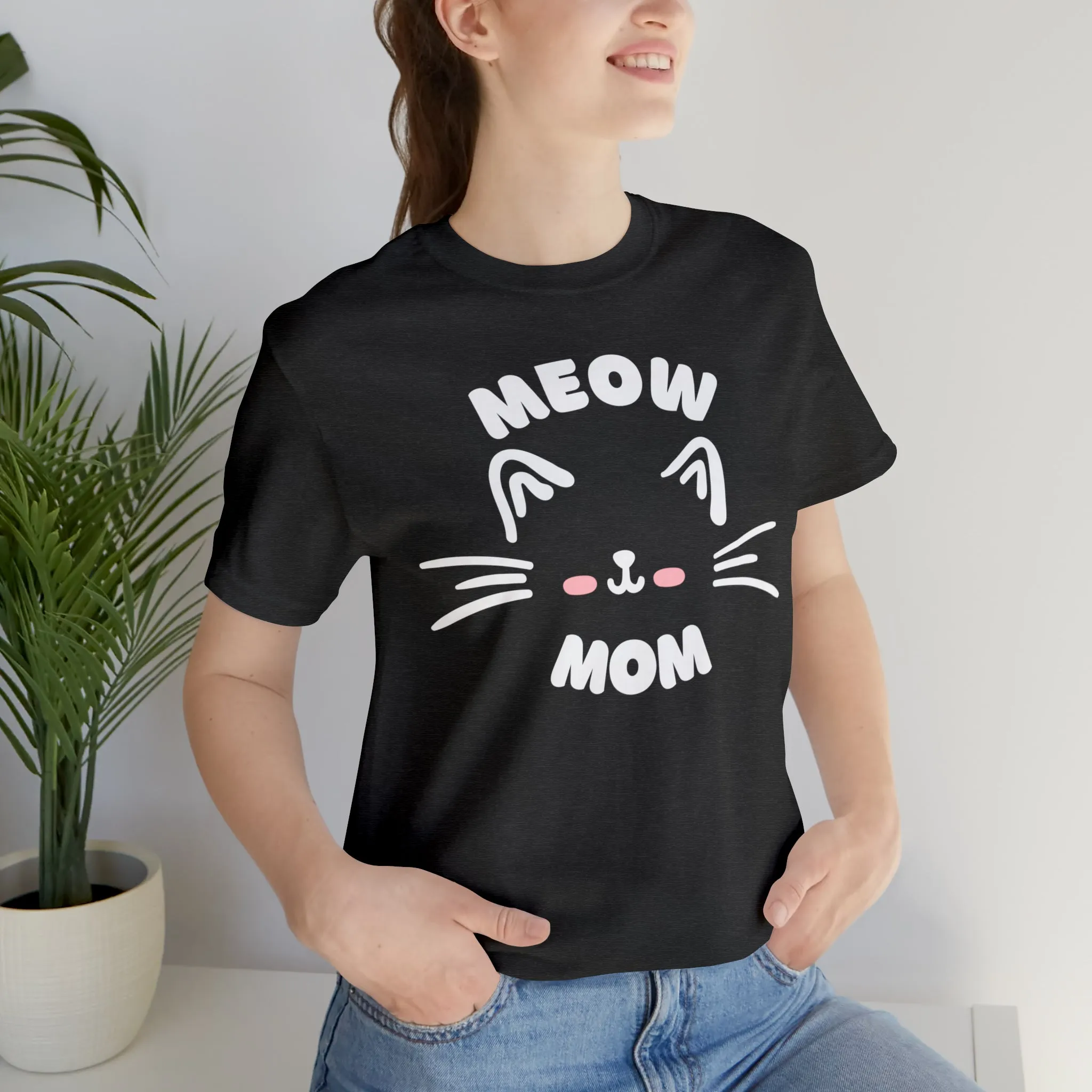 Meow Mom Whiskers T-Shirt | Funny Kitty Tee |  Bella Canvas 3001 Unisex | Cat Lovers Short Sleeve Tshirt