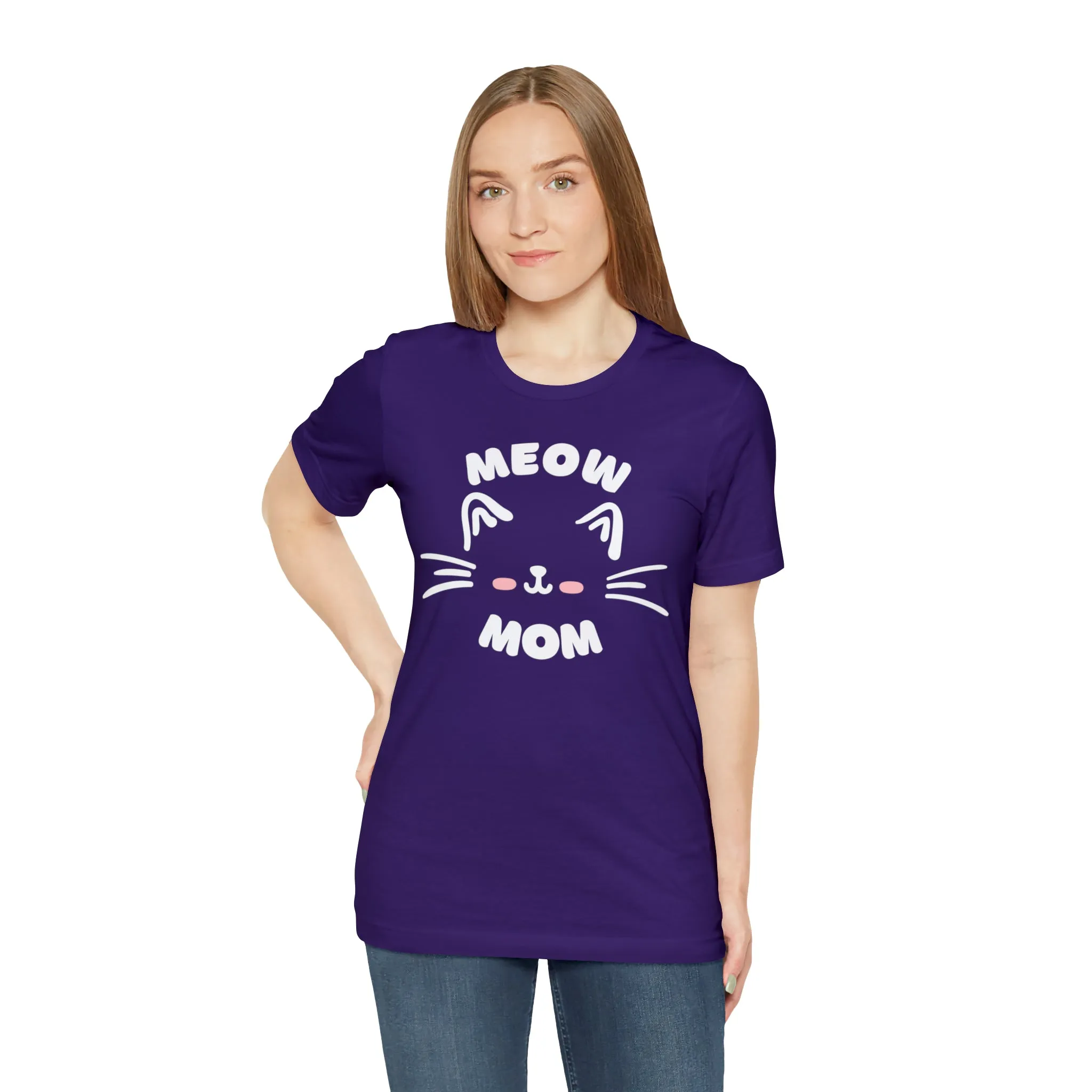 Meow Mom Whiskers T-Shirt | Funny Kitty Tee |  Bella Canvas 3001 Unisex | Cat Lovers Short Sleeve Tshirt