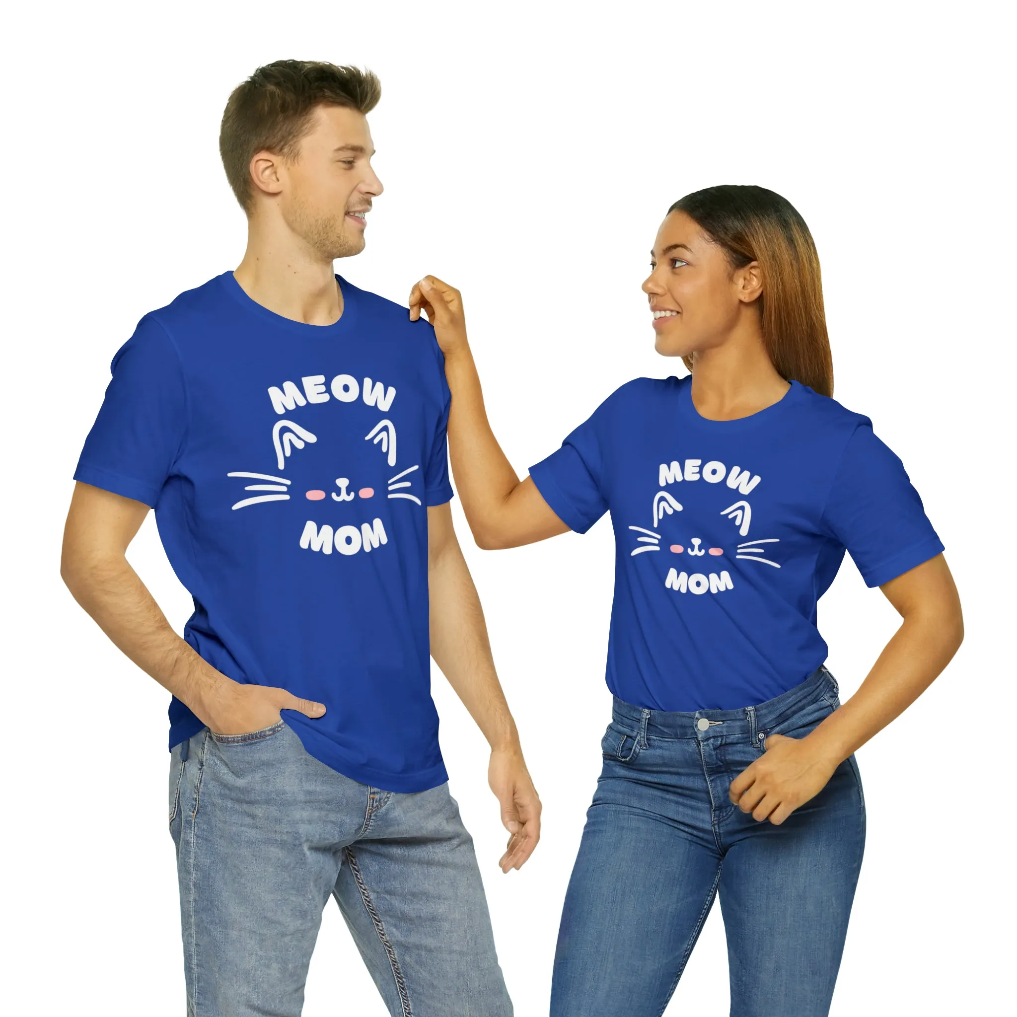 Meow Mom Whiskers T-Shirt | Funny Kitty Tee |  Bella Canvas 3001 Unisex | Cat Lovers Short Sleeve Tshirt