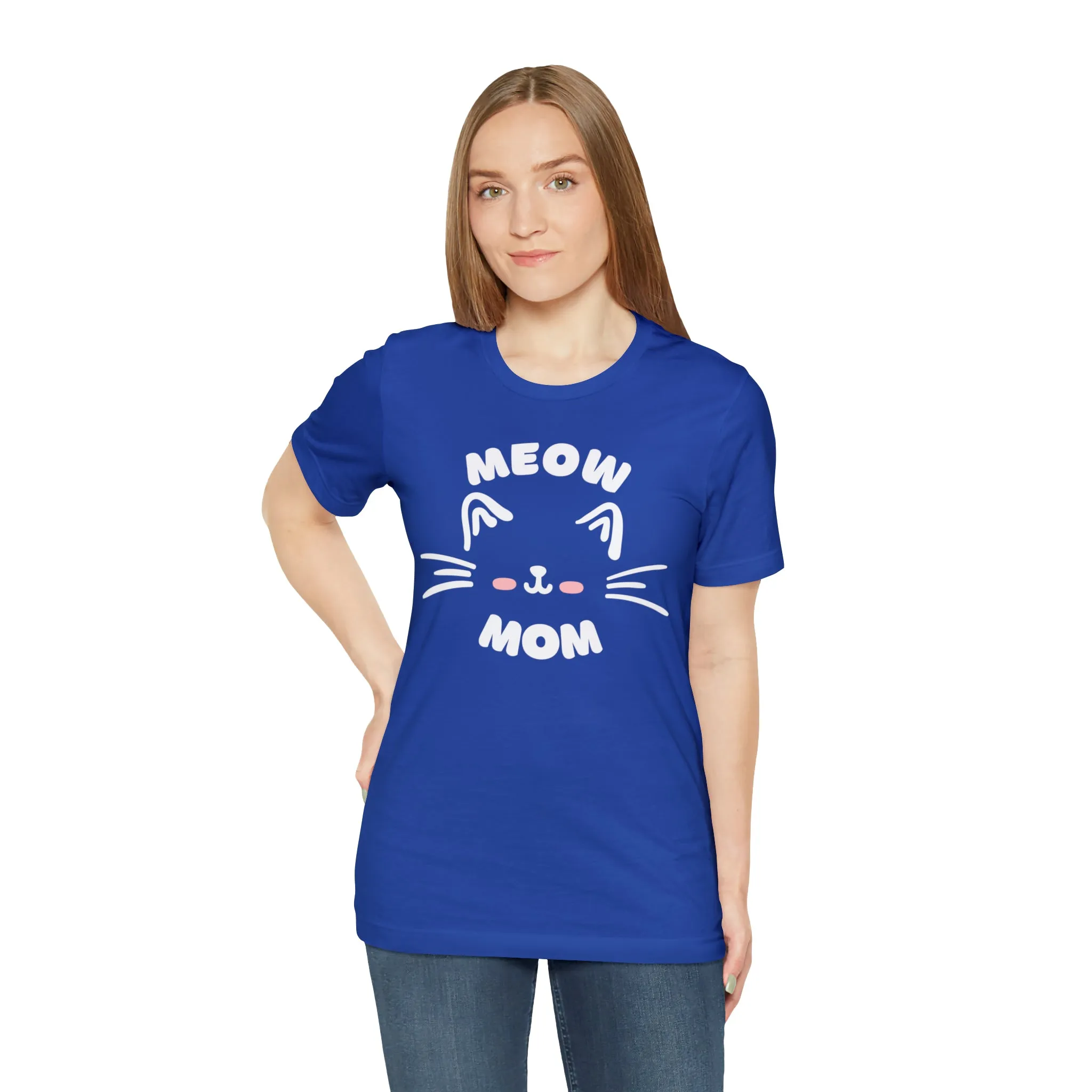 Meow Mom Whiskers T-Shirt | Funny Kitty Tee |  Bella Canvas 3001 Unisex | Cat Lovers Short Sleeve Tshirt