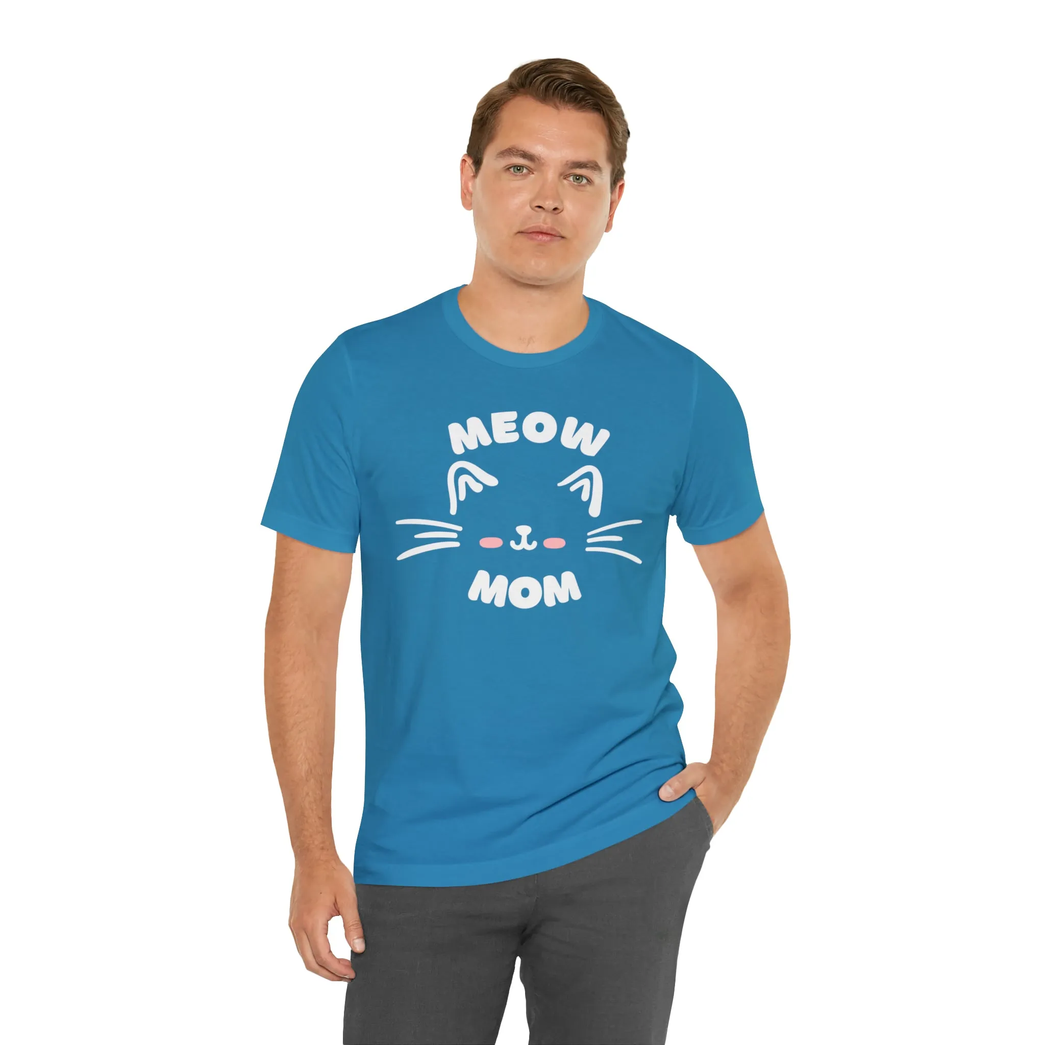 Meow Mom Whiskers T-Shirt | Funny Kitty Tee |  Bella Canvas 3001 Unisex | Cat Lovers Short Sleeve Tshirt