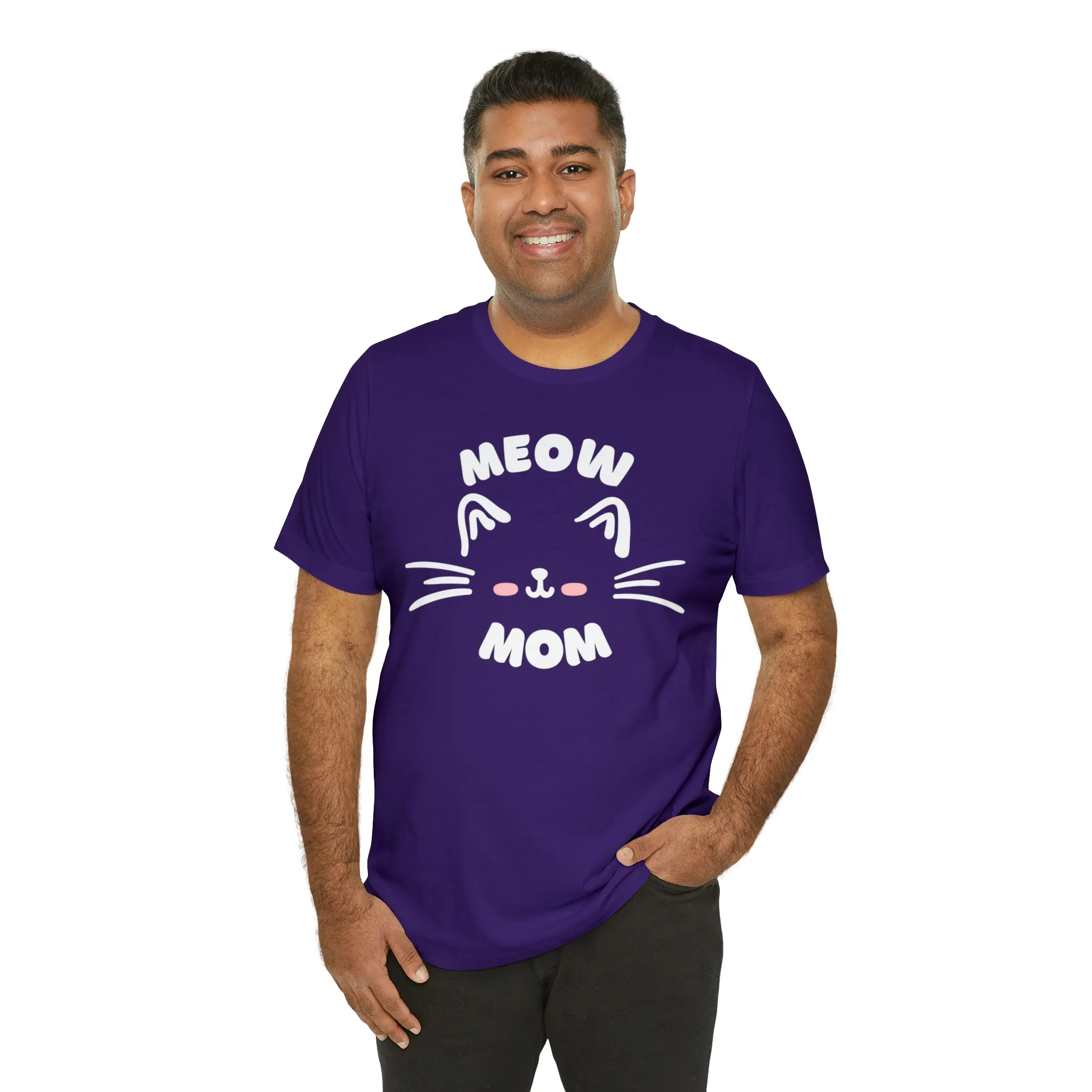 Meow Mom Whiskers T-Shirt | Funny Kitty Tee |  Bella Canvas 3001 Unisex | Cat Lovers Short Sleeve Tshirt