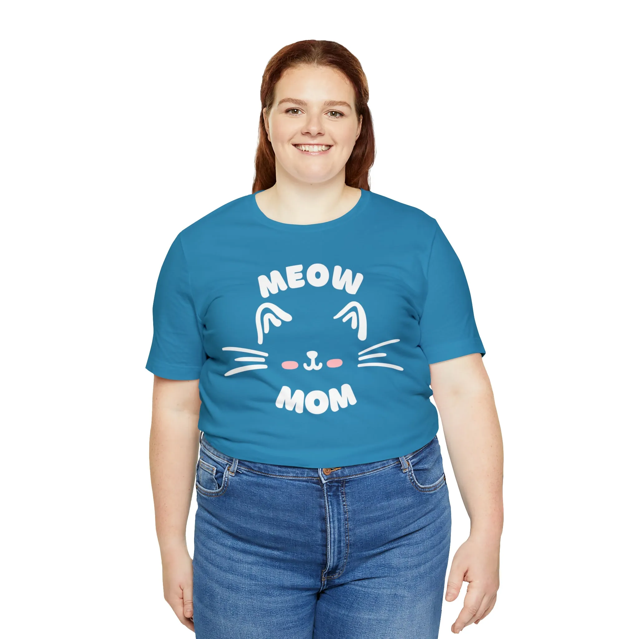 Meow Mom Whiskers T-Shirt | Funny Kitty Tee |  Bella Canvas 3001 Unisex | Cat Lovers Short Sleeve Tshirt
