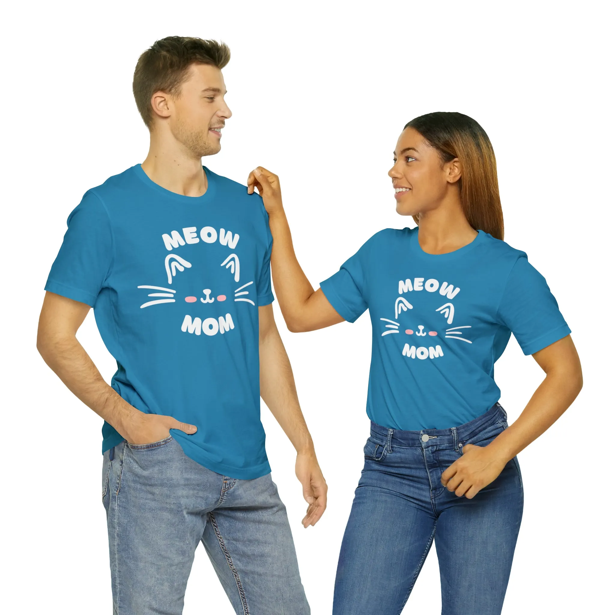 Meow Mom Whiskers T-Shirt | Funny Kitty Tee |  Bella Canvas 3001 Unisex | Cat Lovers Short Sleeve Tshirt