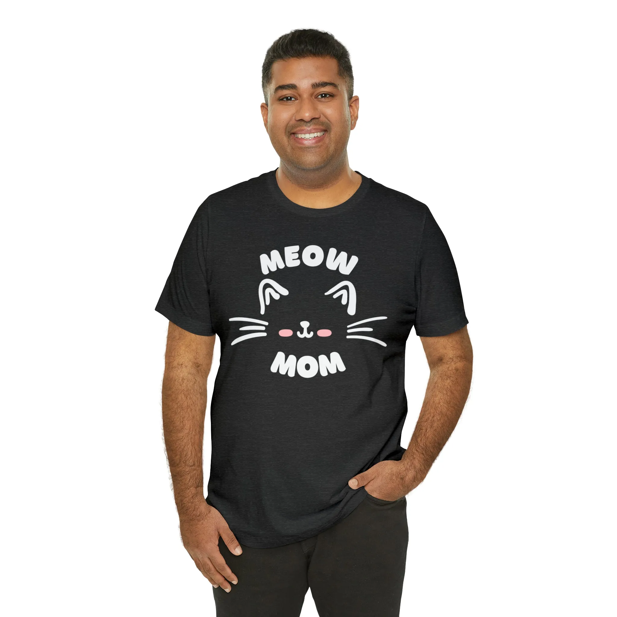 Meow Mom Whiskers T-Shirt | Funny Kitty Tee |  Bella Canvas 3001 Unisex | Cat Lovers Short Sleeve Tshirt