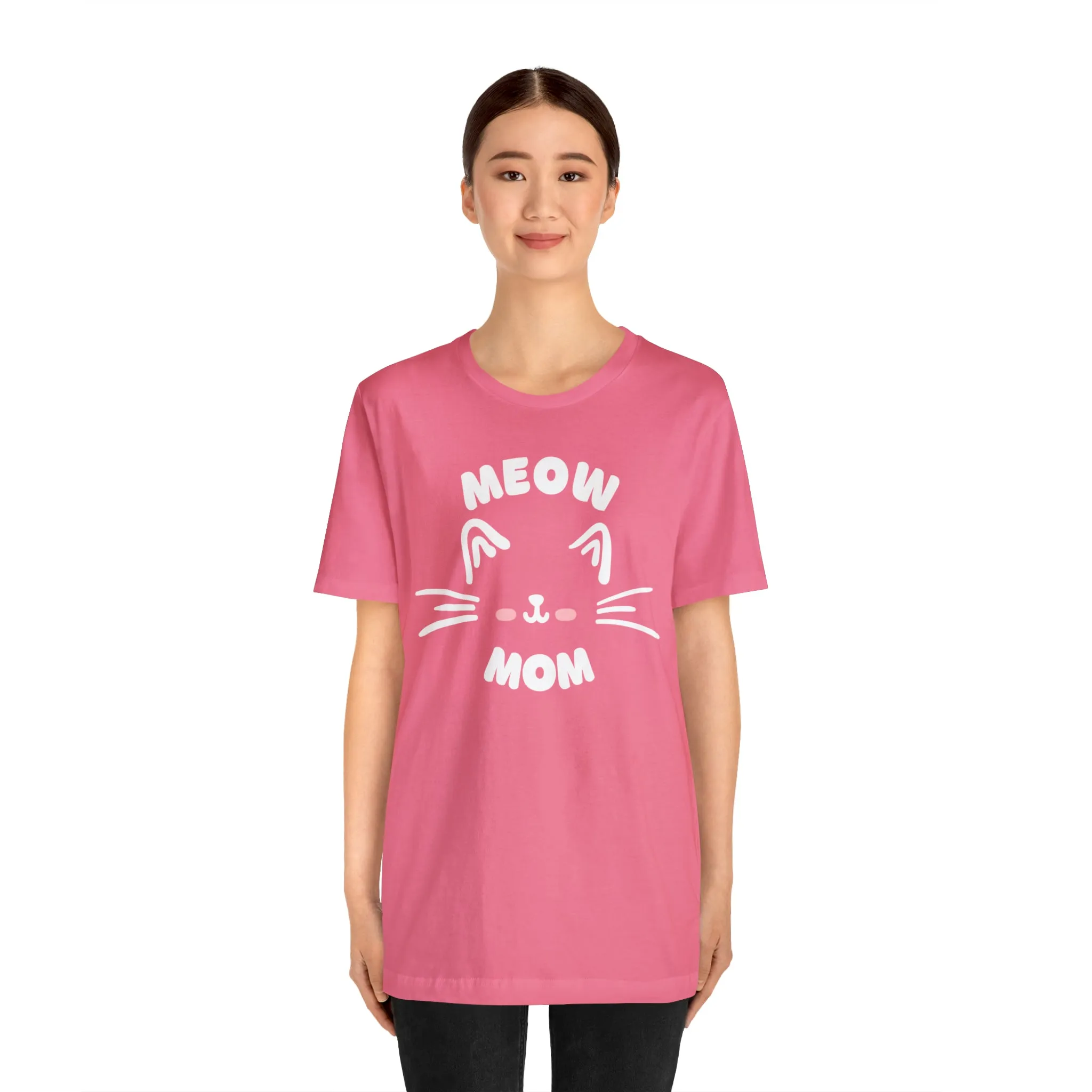 Meow Mom Whiskers T-Shirt | Funny Kitty Tee |  Bella Canvas 3001 Unisex | Cat Lovers Short Sleeve Tshirt