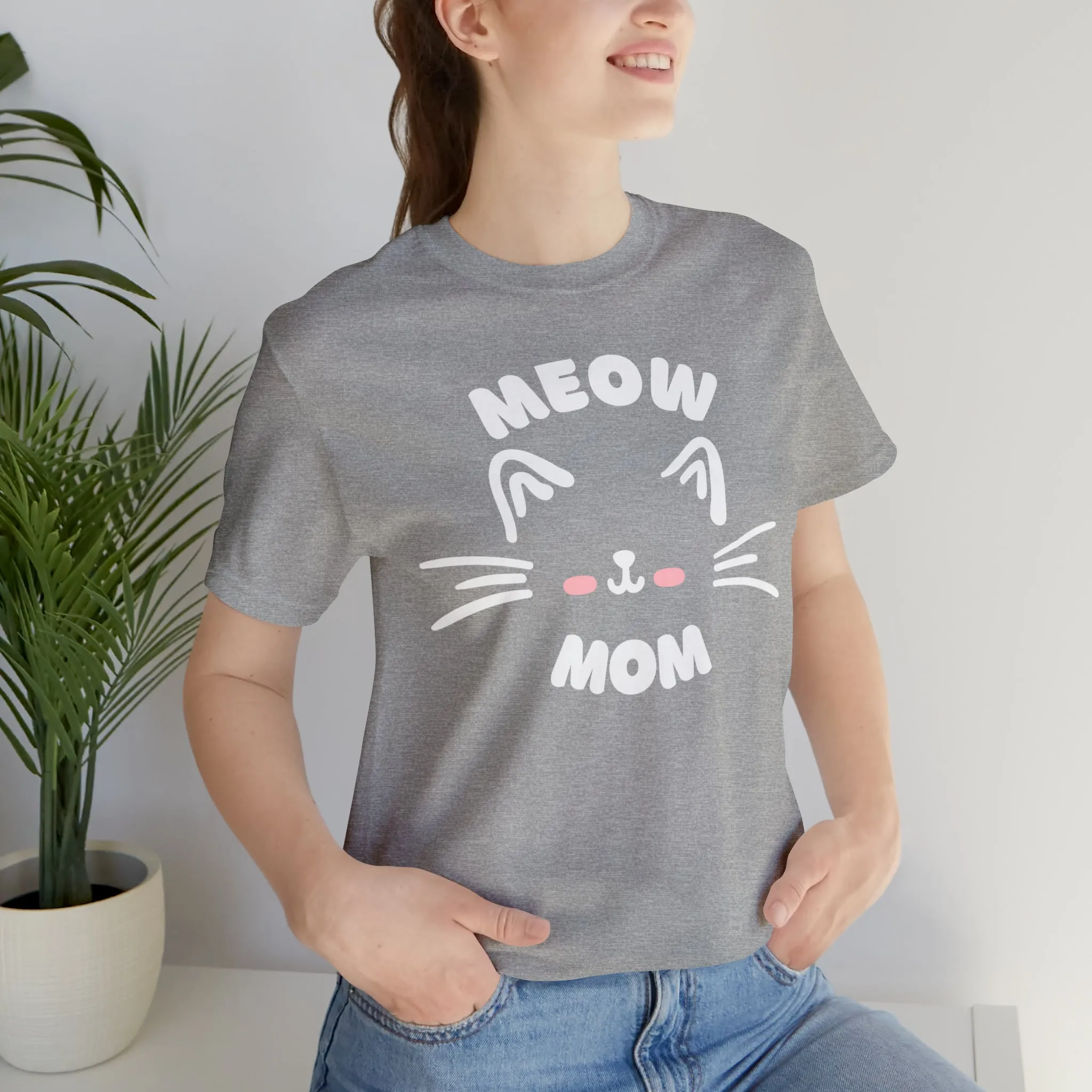 Meow Mom Whiskers T-Shirt | Funny Kitty Tee |  Bella Canvas 3001 Unisex | Cat Lovers Short Sleeve Tshirt